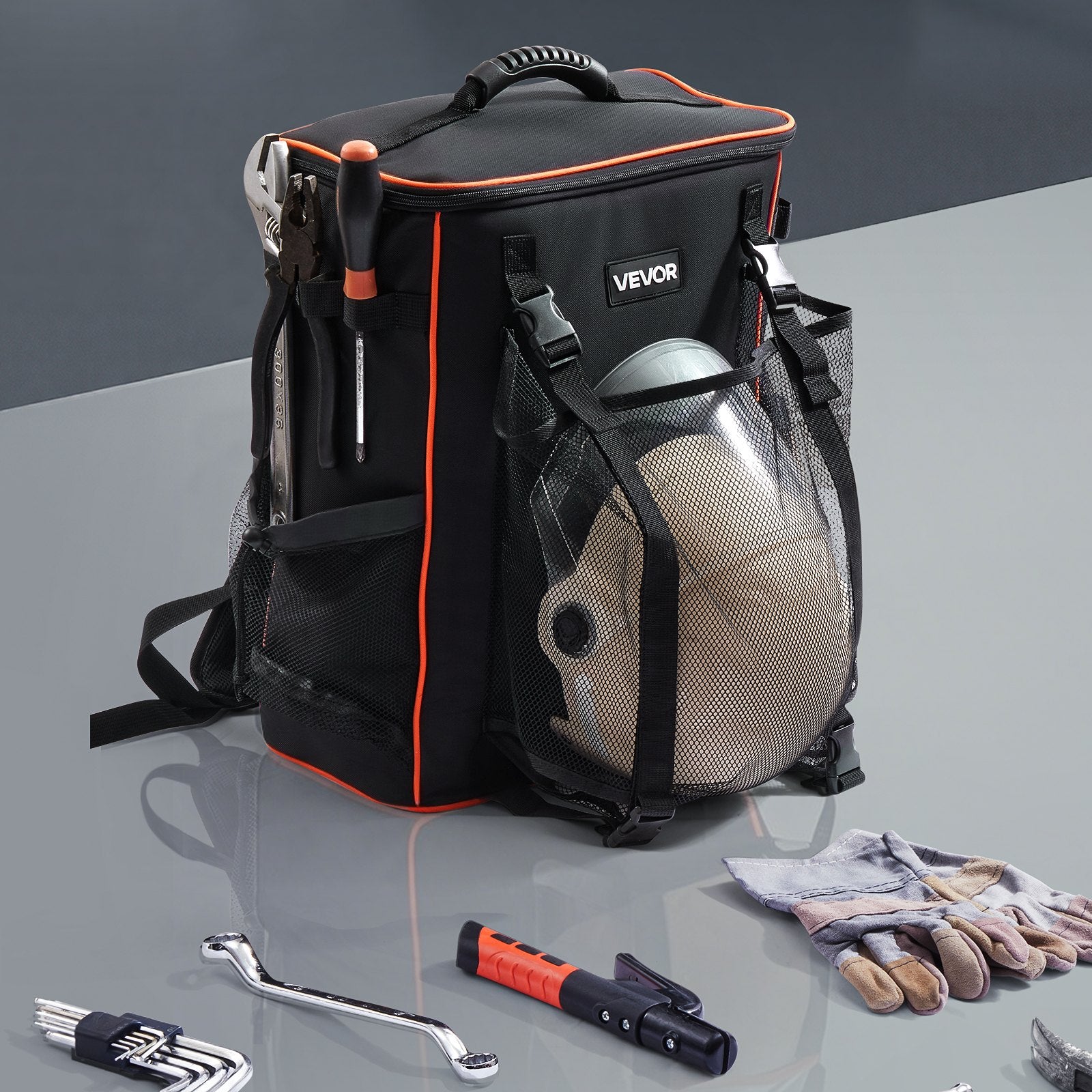 33L Welding Backpack 600D Polyester Welder Backpack for Tools and Helmet