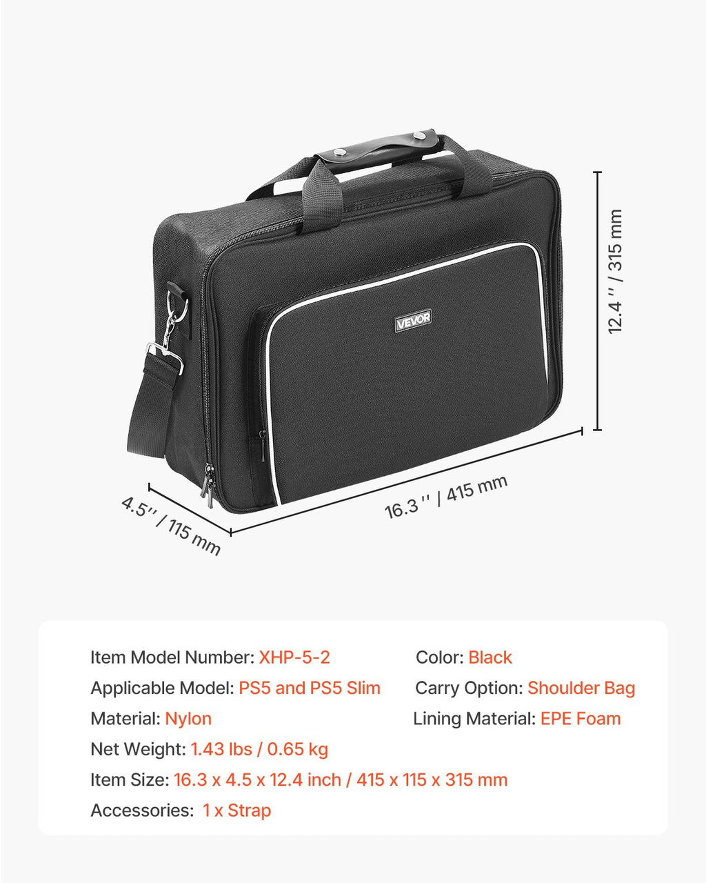 PS5 Carrying Case Travel Bag for Playstation 5 PS5 Slim Waterproof Nylon