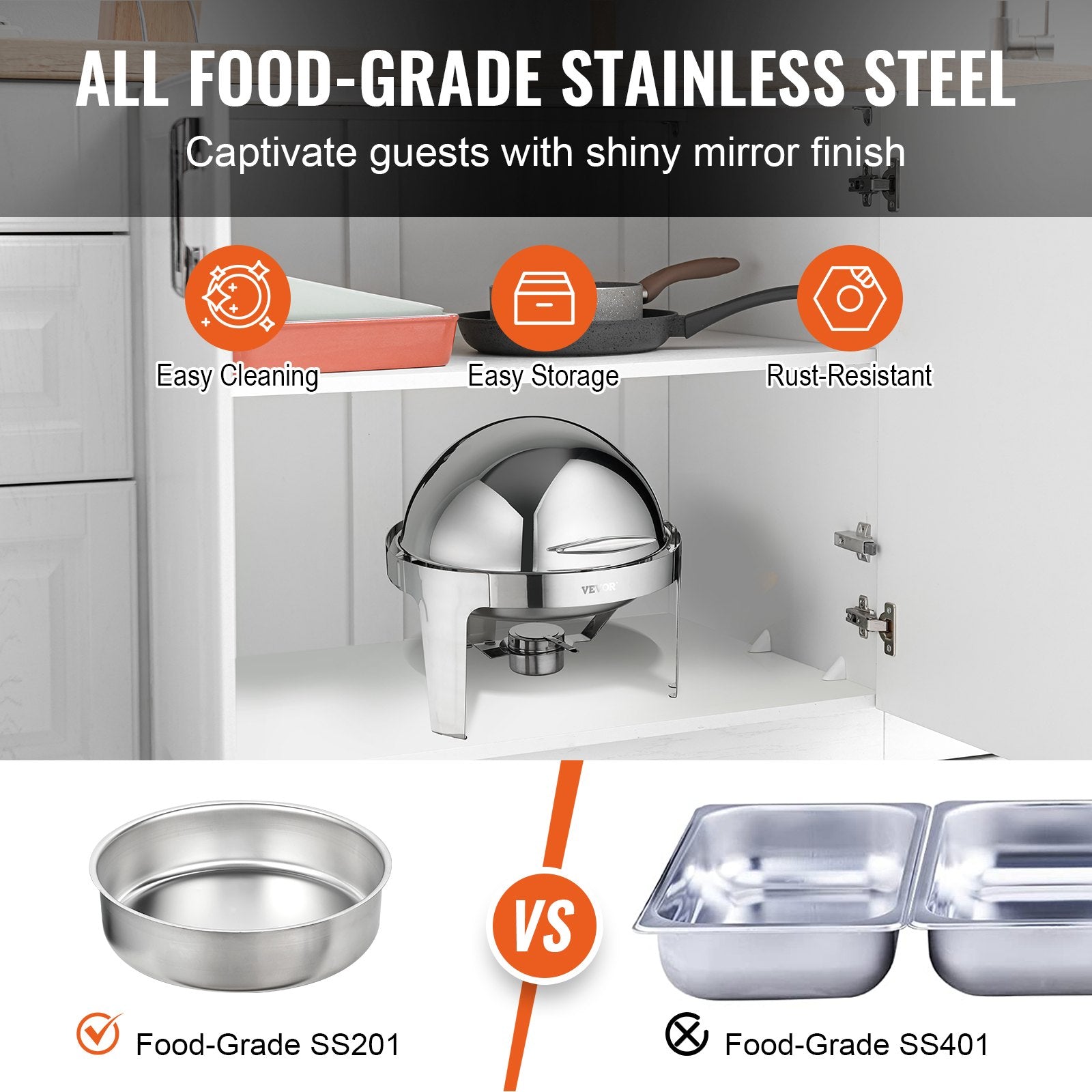 2-Pack 5.5L Roll-Top Chafing Dishes
