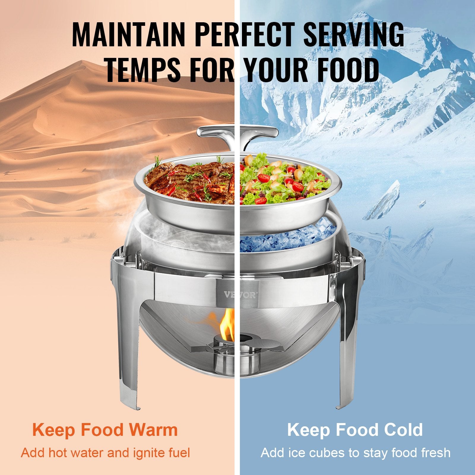 2-Pack 5.5L Roll-Top Chafing Dishes