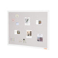 48"x36" White Cork Board with Linen Surface – Stylish Wall-Mounted Bulletin Board for Home, School, Office – Elegant & Functional Noticeboard