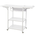 Heat Press Table 3Tier Movable Heat Press Stand Foldable with Wheels White