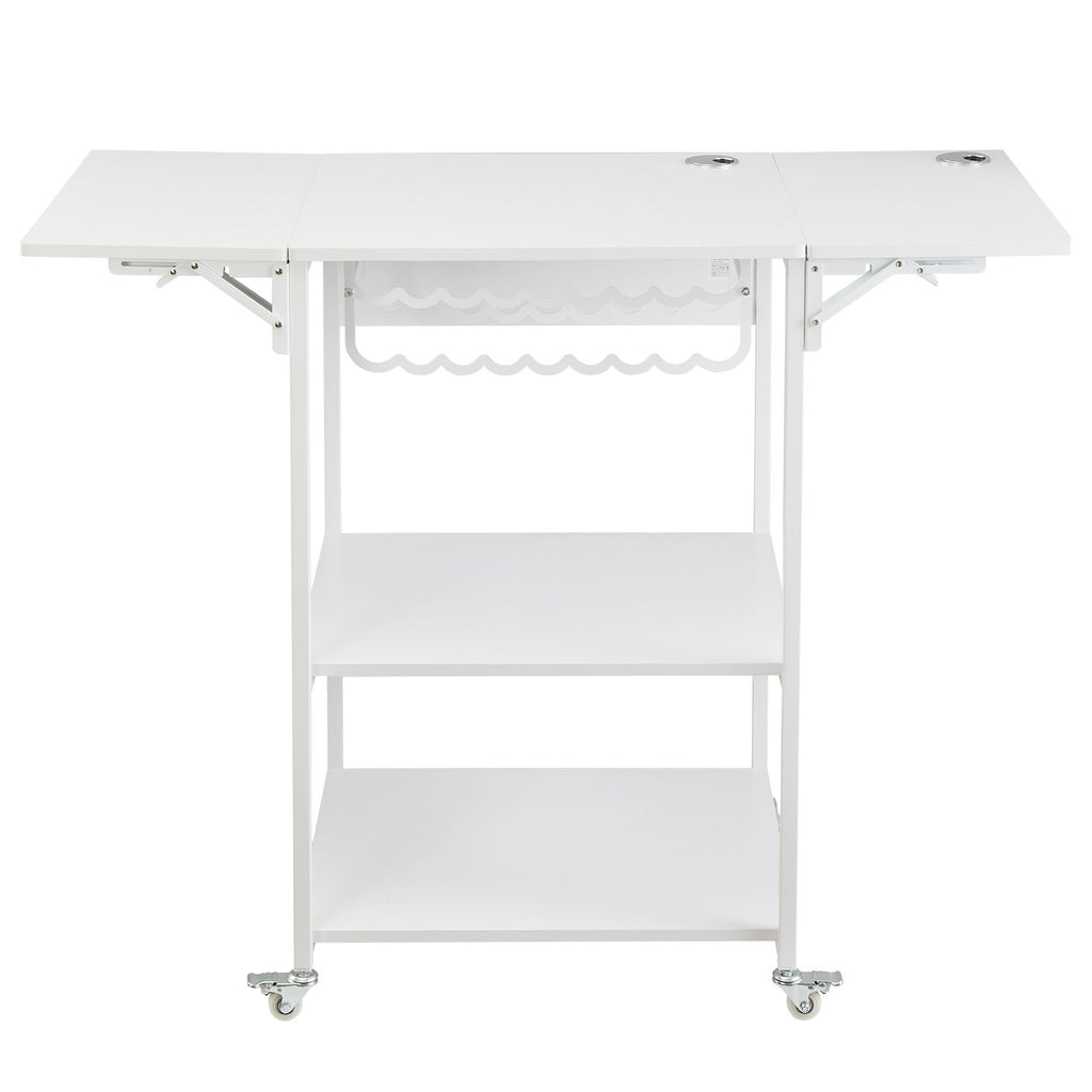Heat Press Table 3Tier Movable Heat Press Stand Foldable with Wheels White
