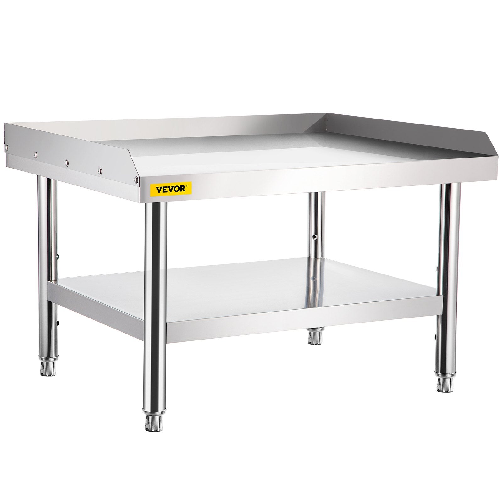 Stainless Steel Equipment Grill Stand, 122 x 76 x 61cm Stainless Table, Grill Stand Table with Adjustable Storage Undershelf, Equipment Stand Grill Table for Hotel, Home, Restaurant Kitchen