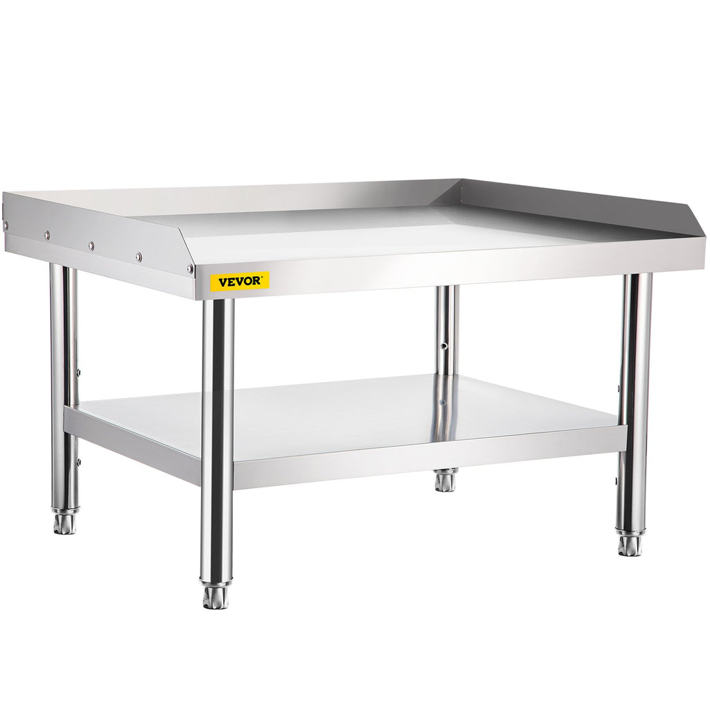 Stainless Steel Equipment Grill Stand, 152x76x61 cm Stainless Table, Grill Stand Table with Adjustable Storage Undershelf, Equipment Stand Grill Table for Hotel, Home, Restaurant Kitchen