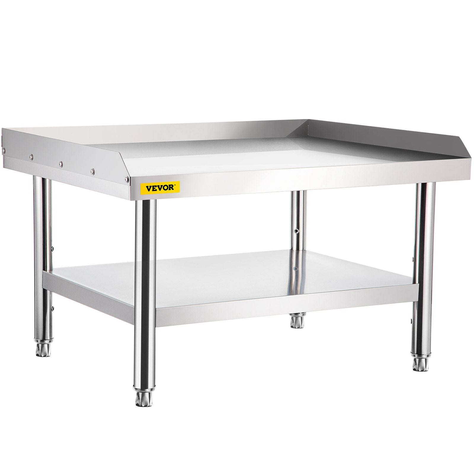 Stainless Steel Equipment Grill Stand, 152x76x61 cm Stainless Table, Grill Stand Table with Adjustable Storage Undershelf, Equipment Stand Grill Table for Hotel, Home, Restaurant Kitchen