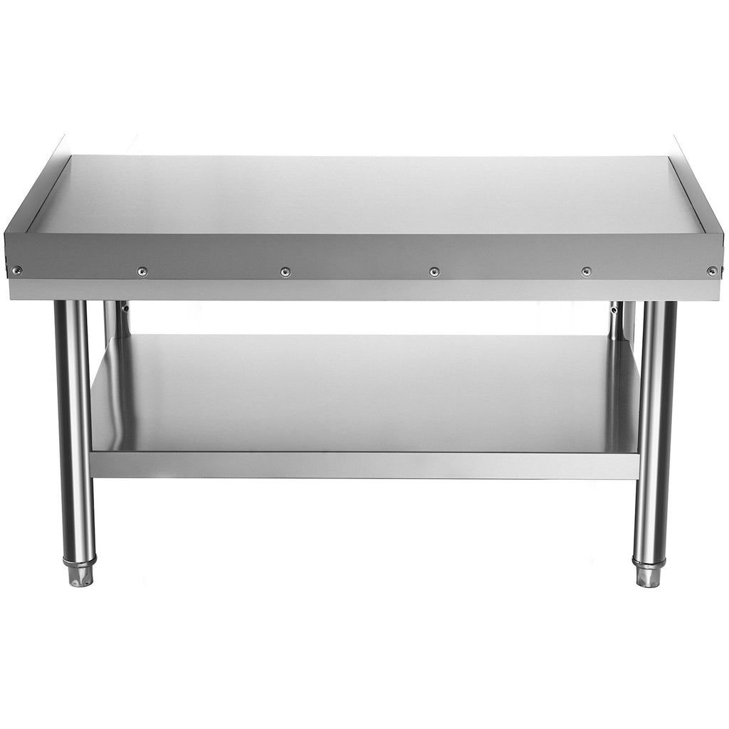 Stainless Steel Equipment Grill Stand, 152x76x61 cm Stainless Table, Grill Stand Table with Adjustable Storage Undershelf, Equipment Stand Grill Table for Hotel, Home, Restaurant Kitchen