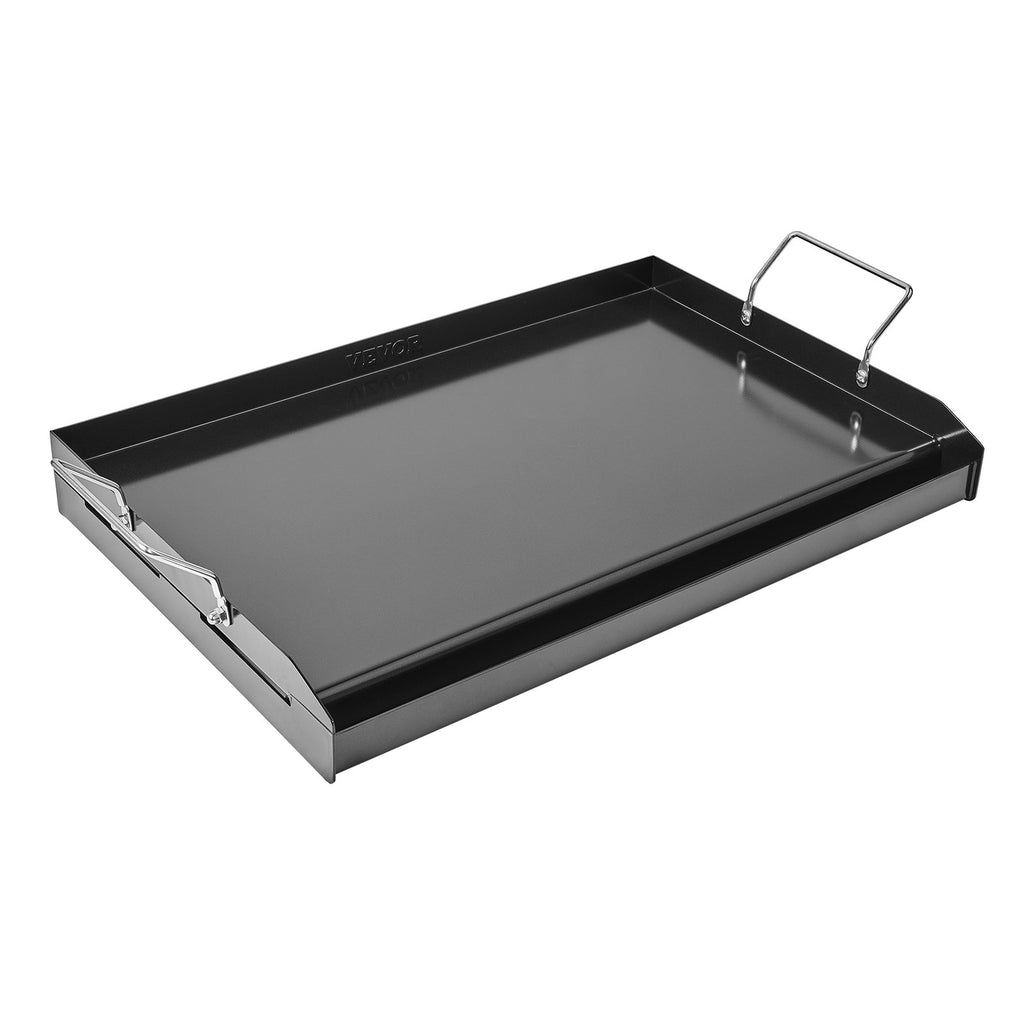 Carbon Steel Griddle, 24x16 inch Universal Flat Top Rectangular Plate, Gas Grill Griddle for BBQ Grill, Teppanyaki, Portable Family Cookware with Handle, for Camping Tailgating Party