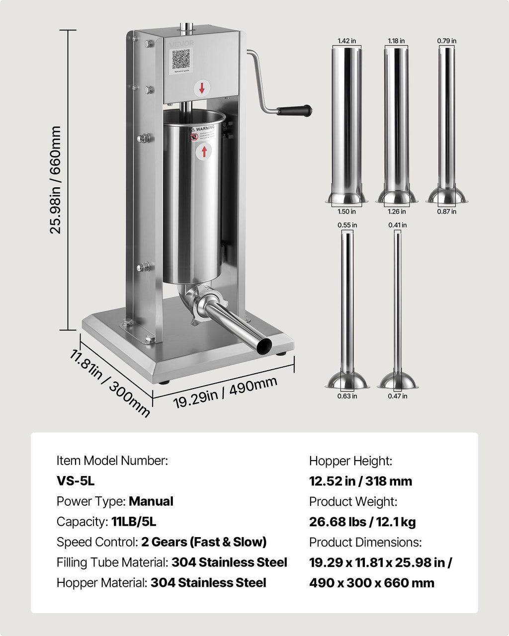 5L Manual Sausage Stuffer