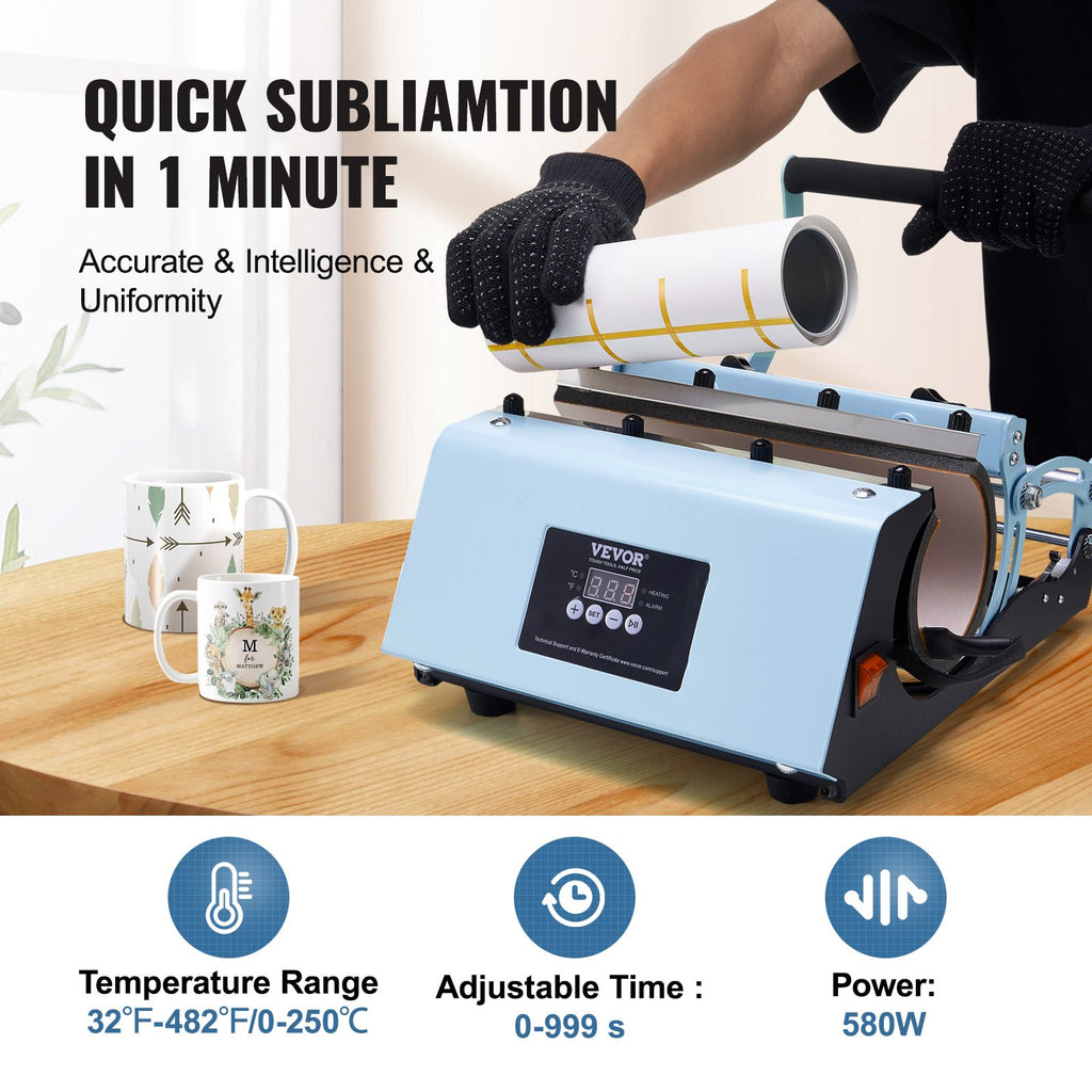 11–30oz Tumbler Heat Press Machine – Blue