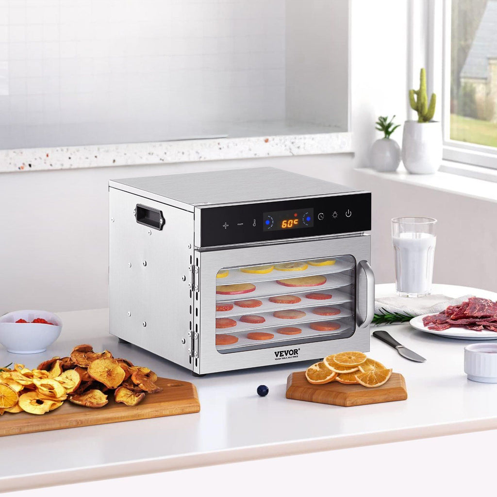 400W Food Dehydrator with 6 Stainless Steel Trays
