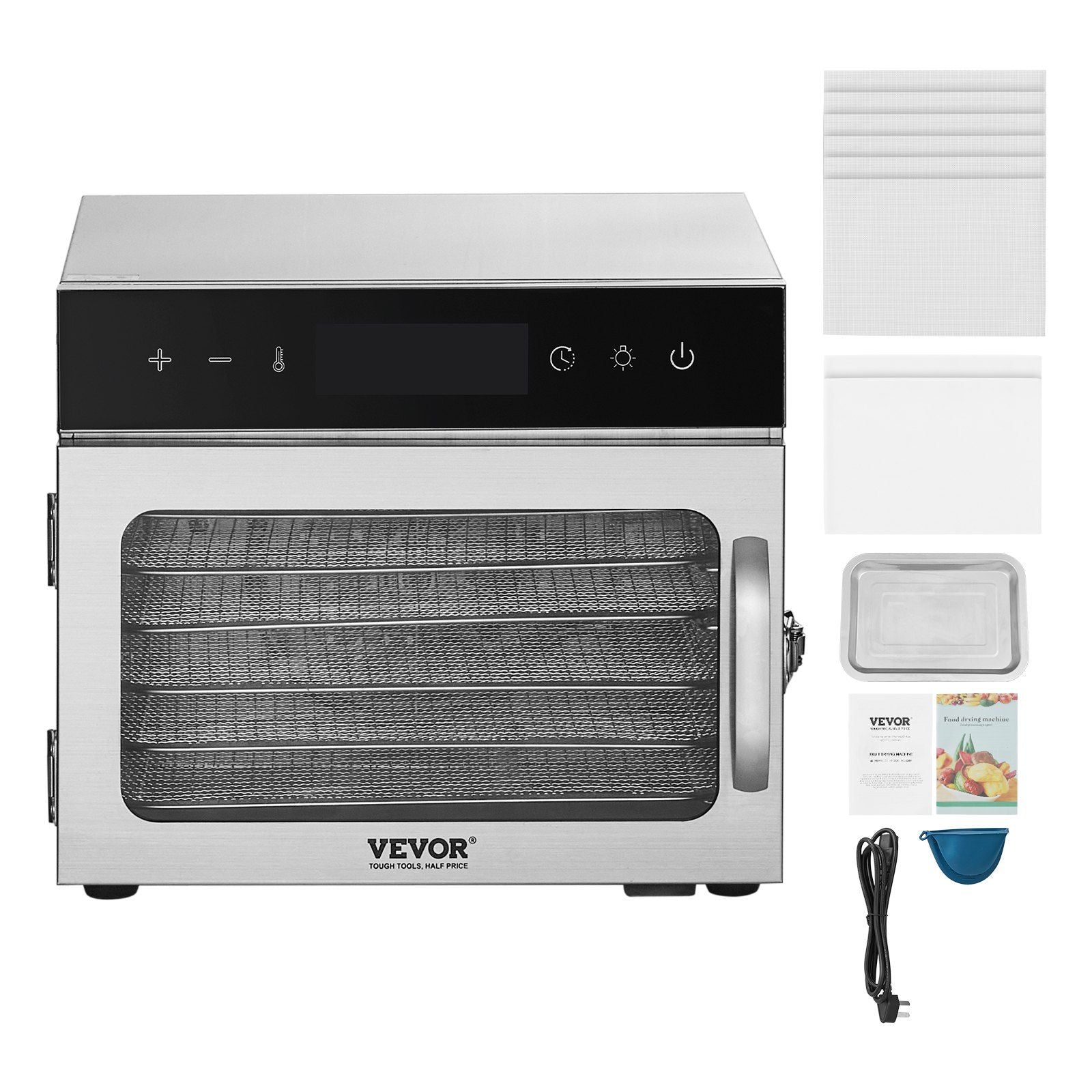 400W Food Dehydrator with 6 Stainless Steel Trays