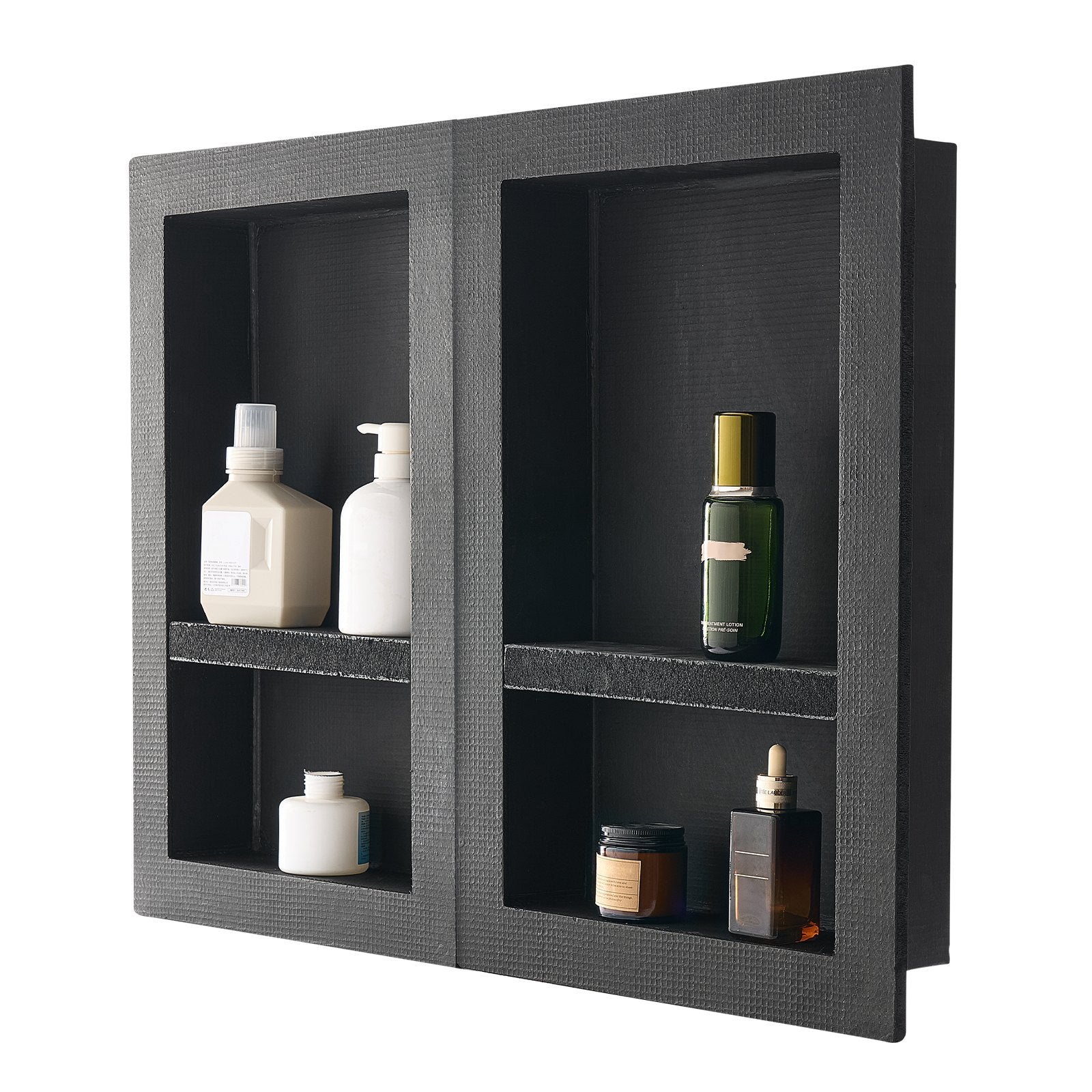 Shower Niche 40.6 x 61+40.6 x 61 cm Recessed Wall Organizer Bathroom