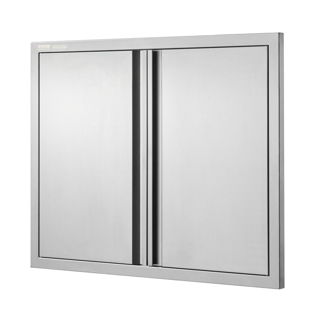 BBQ Access Door, 787x609 mm Double Outdoor Kitchen Door, Stainless Steel Flush Mount Door, Wall Vertical Door with Recessed Handles , for BBQ Island, Grilling Station, Outside Cabinet