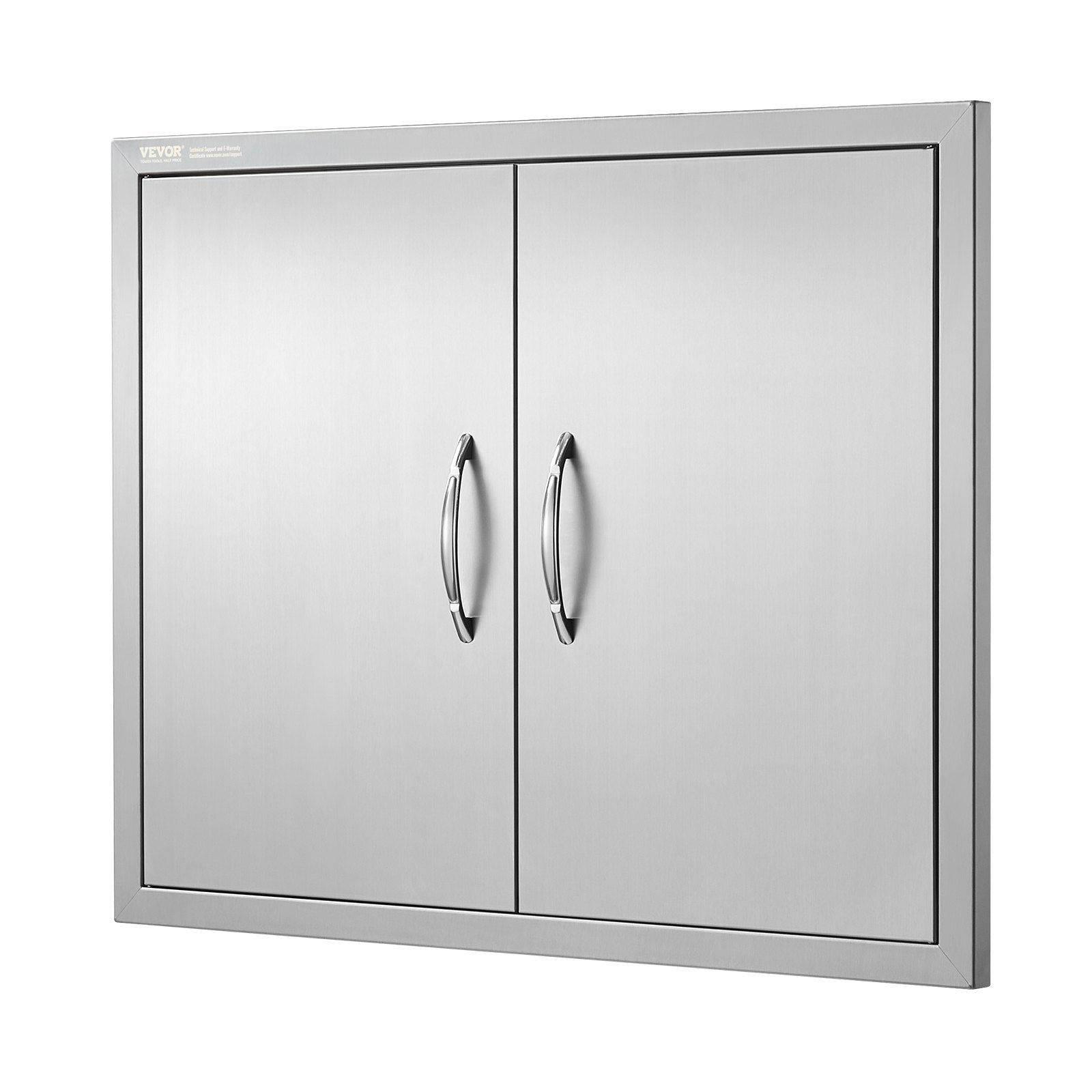 BBQ Access Door, 787x609 mm Double Outdoor Kitchen Door, Stainless Steel Flush Mount Door, Double Wall Vertical Door with Handles and Hooks, for BBQ Island, Grilling Station, Outside Cabinet