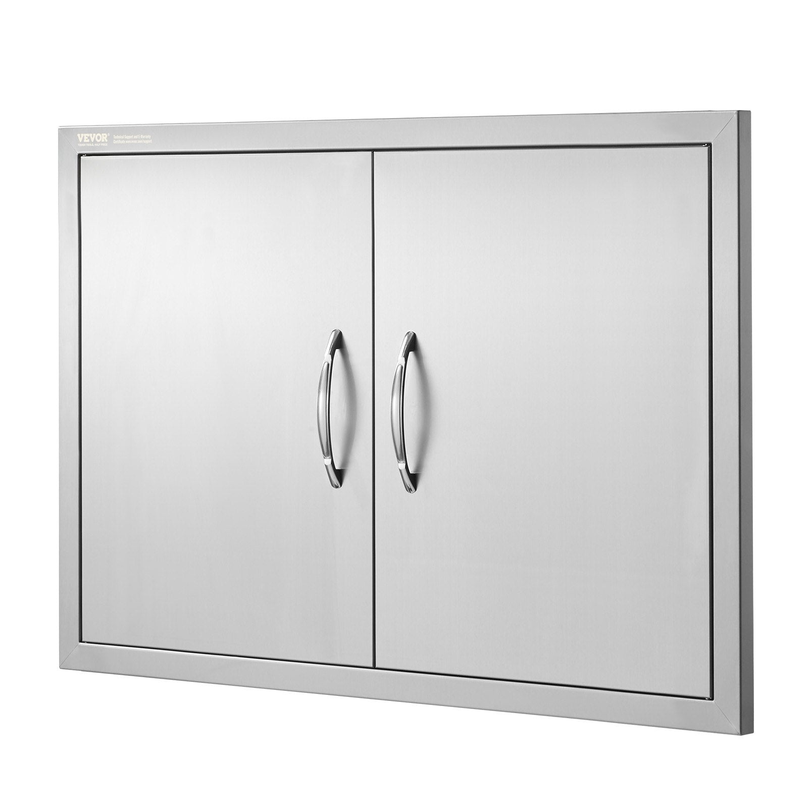 BBQ Access Door, 838x558 mm Double Outdoor Kitchen Door, Stainless Steel Flush Mount Door, Wall Vertical Door with Handles, for BBQ Island, Grilling Station, Outside Cabinet