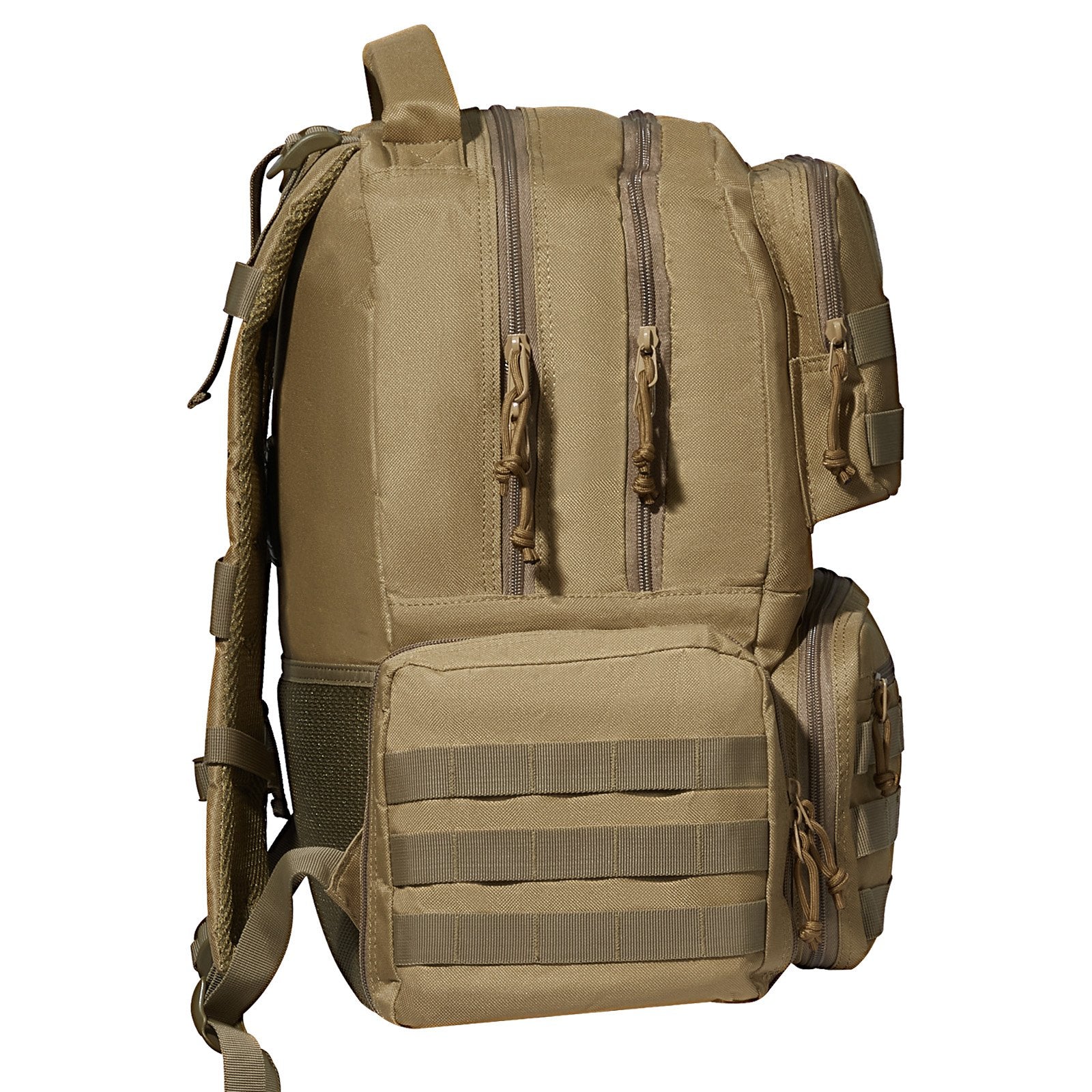 Tactical Range Backpack for 6 Pistols, Gun Backpack with 6 Independent Pistol Bags & 10 Magazines, Pistol Backpack for Outdoor Hunting Shooting, Range Bag for Handguns Lockable Zipper, Brown