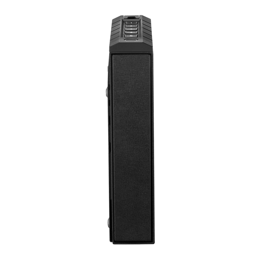 Gun Safe, Slider Handgun Gun Safe with Fingerprint/Password/Key, 3-Way Quick Access Firearm Case Box with Lighting for 1 Pistol & Magazine, Mounted Pistol Gun Box for Nightstand Bedside Desk Car