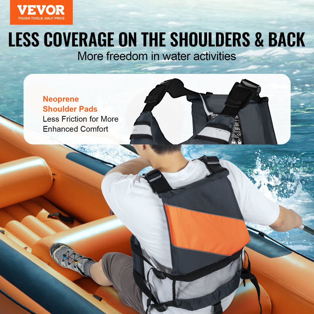 Life Vest for Watersports (PFD), Life Jacket with Waterproof Nylon & 96N Buoyancy, Life Vest/Jacket for Any Water Activity-Fishing, Kayaking, Surfing and More, Men and Women L
