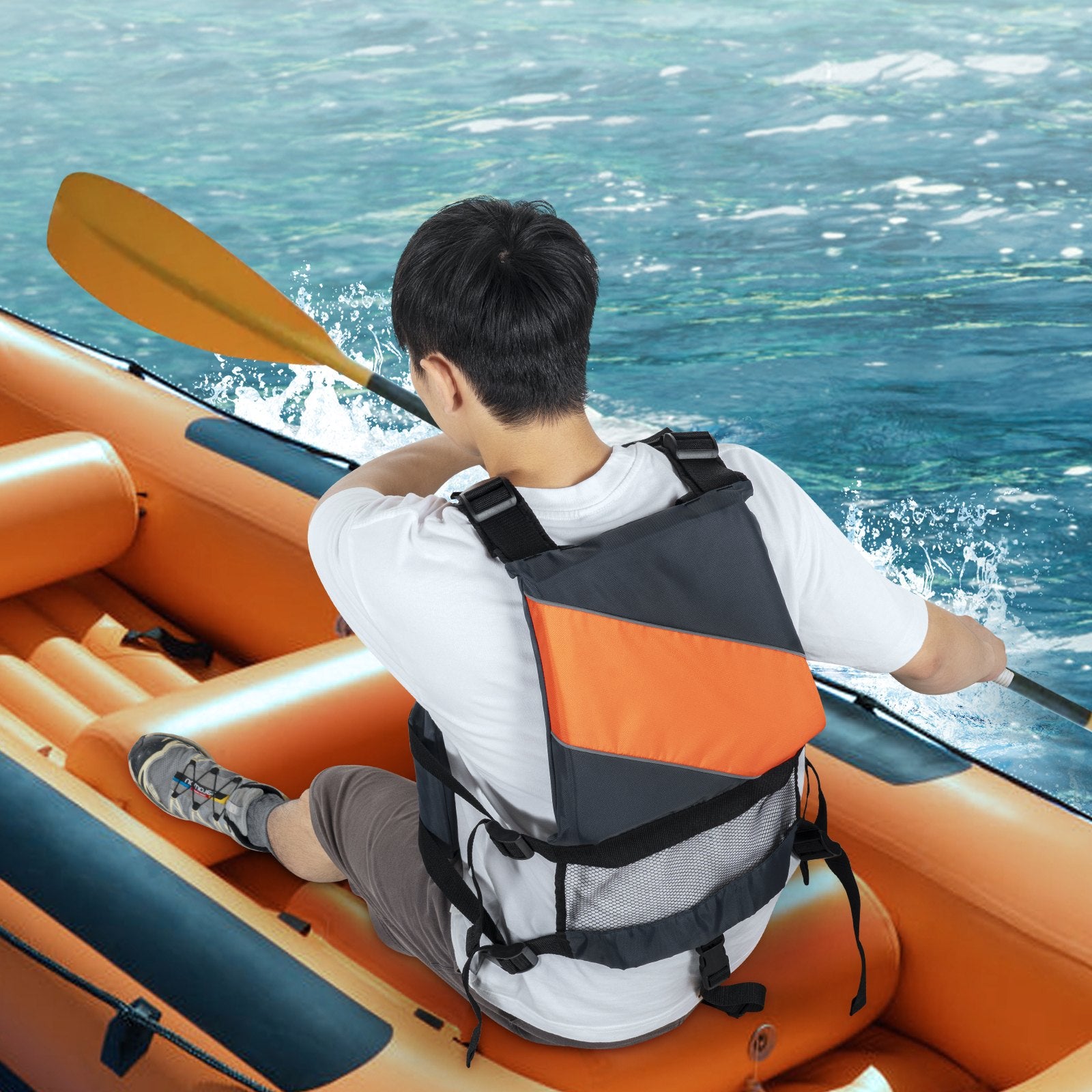 Life Vest for Watersports (PFD), Life Jacket with Waterproof Nylon & 96N Buoyancy, Life Vest/Jacket for Any Water Activity-Fishing, Kayaking, Surfing and More, Men and Women L