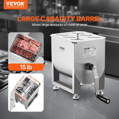 15L Manual Meat Mixer – Fixed Tank