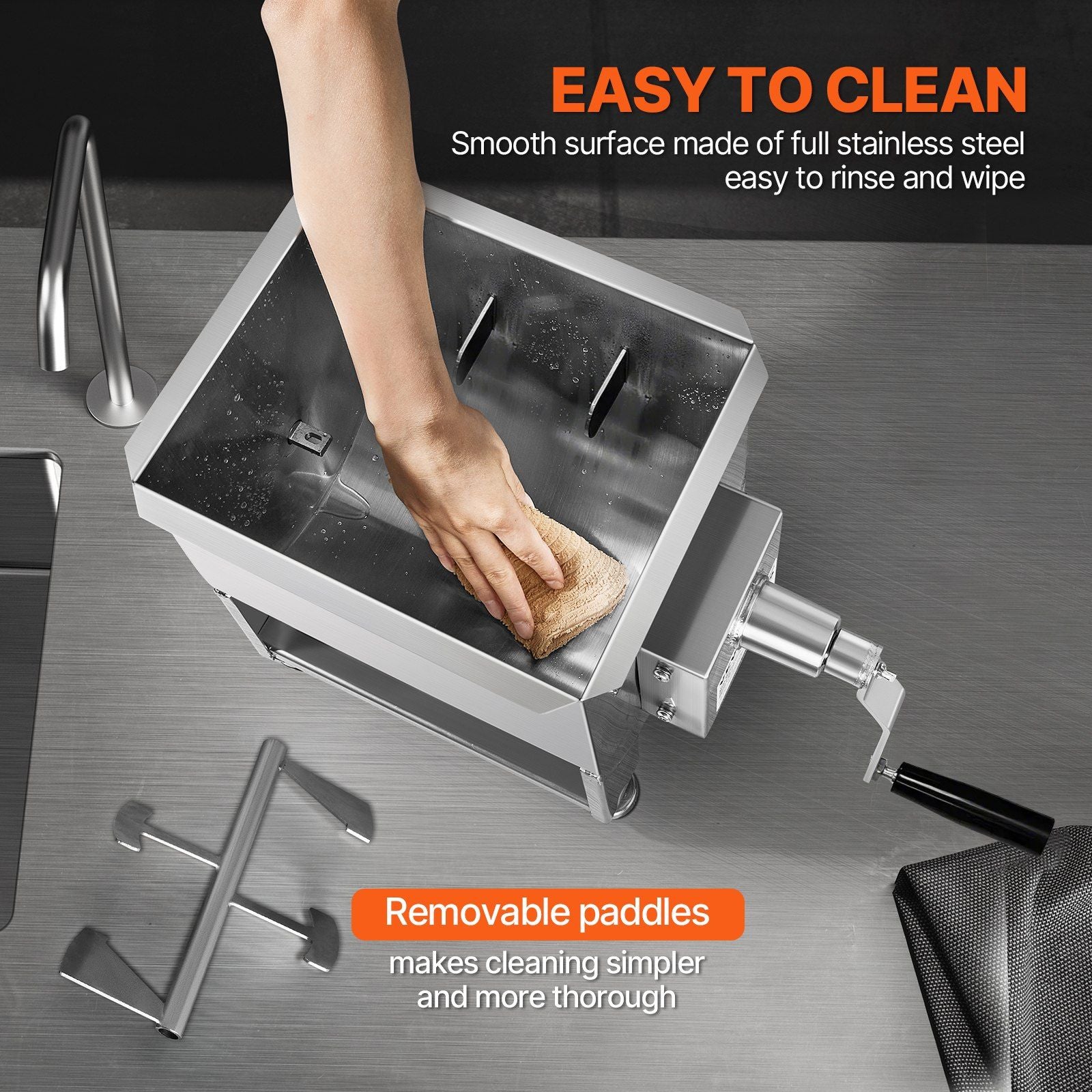 10L Manual Meat Mixer with Gear Reducer