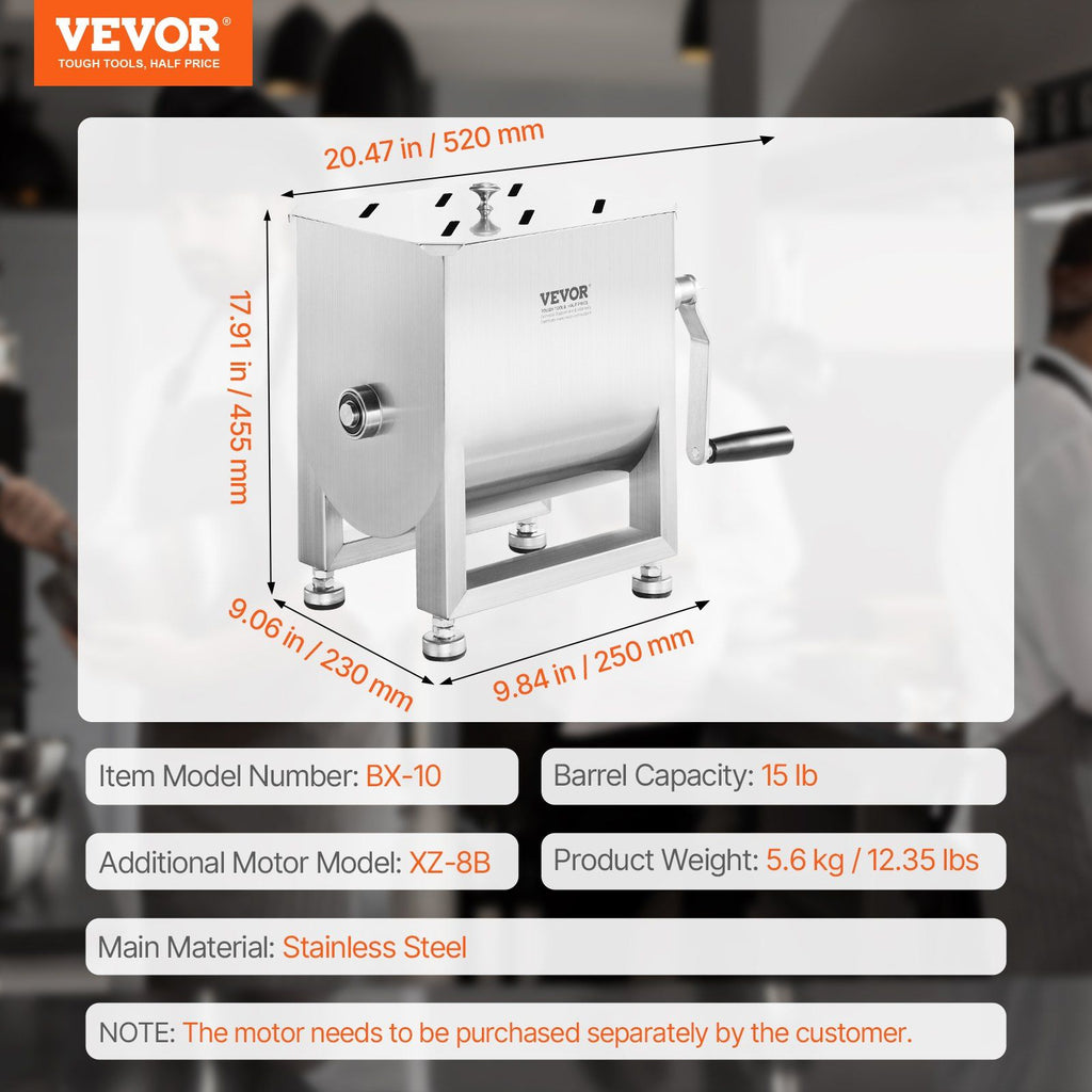 10L Manual Meat Mixer with Gear Reducer
