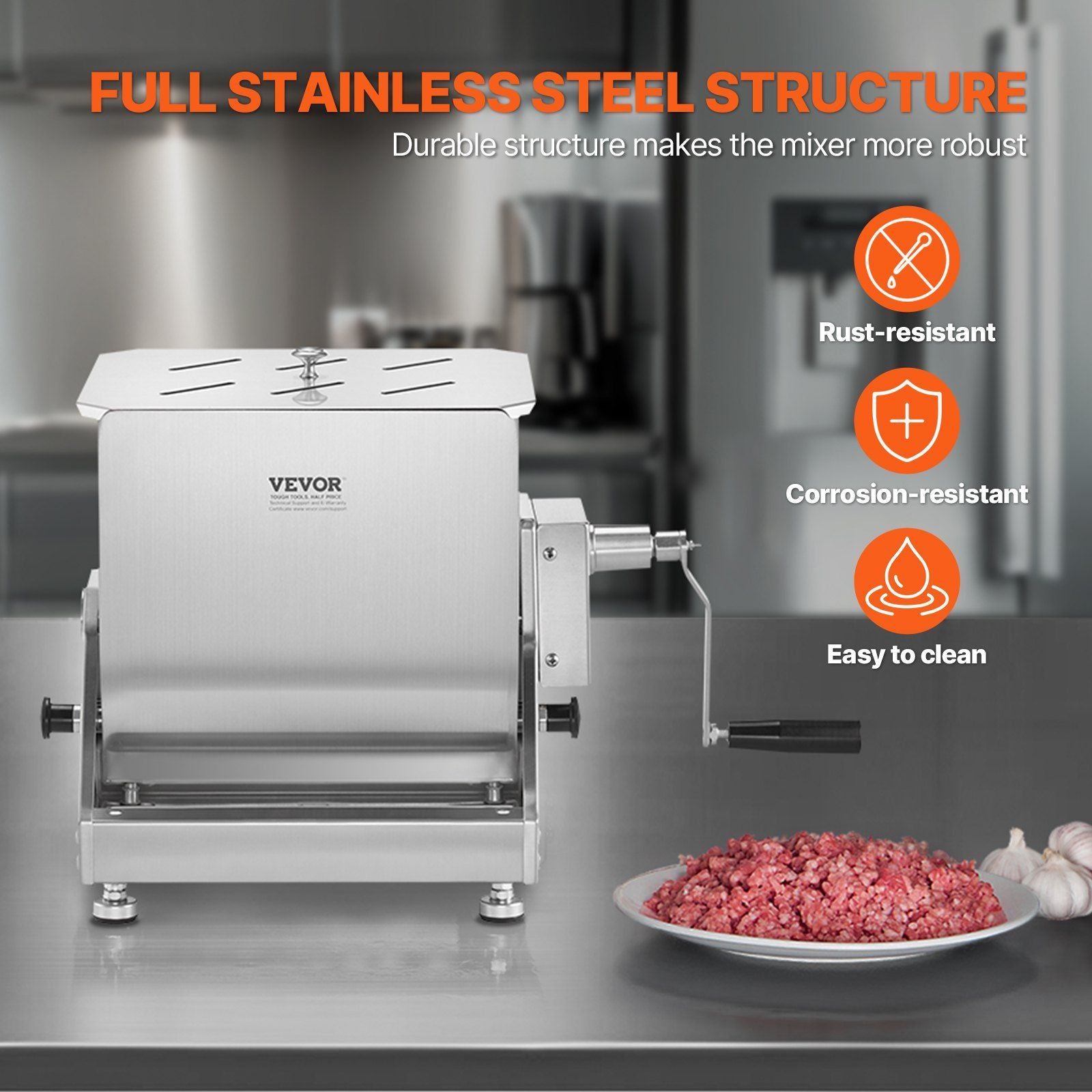15L Manual Meat Mixer – Tilt Tank