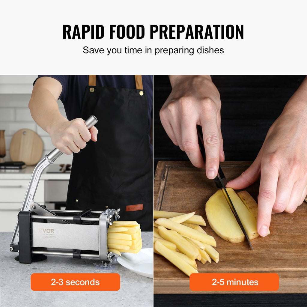 Manual French Fry Cutter with Two Blade Sizes