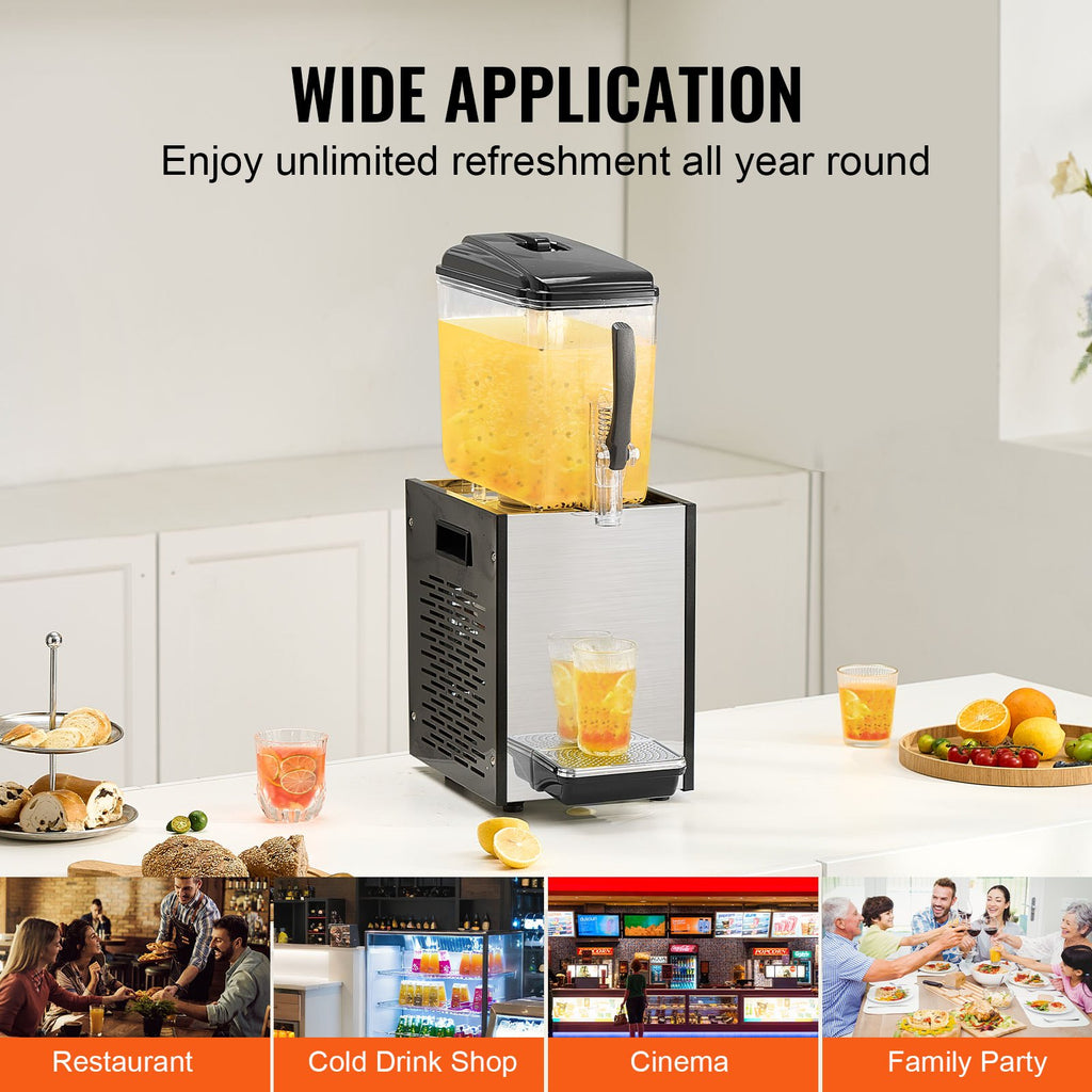 12L Commercial Cold Beverage Dispenser with Spigot