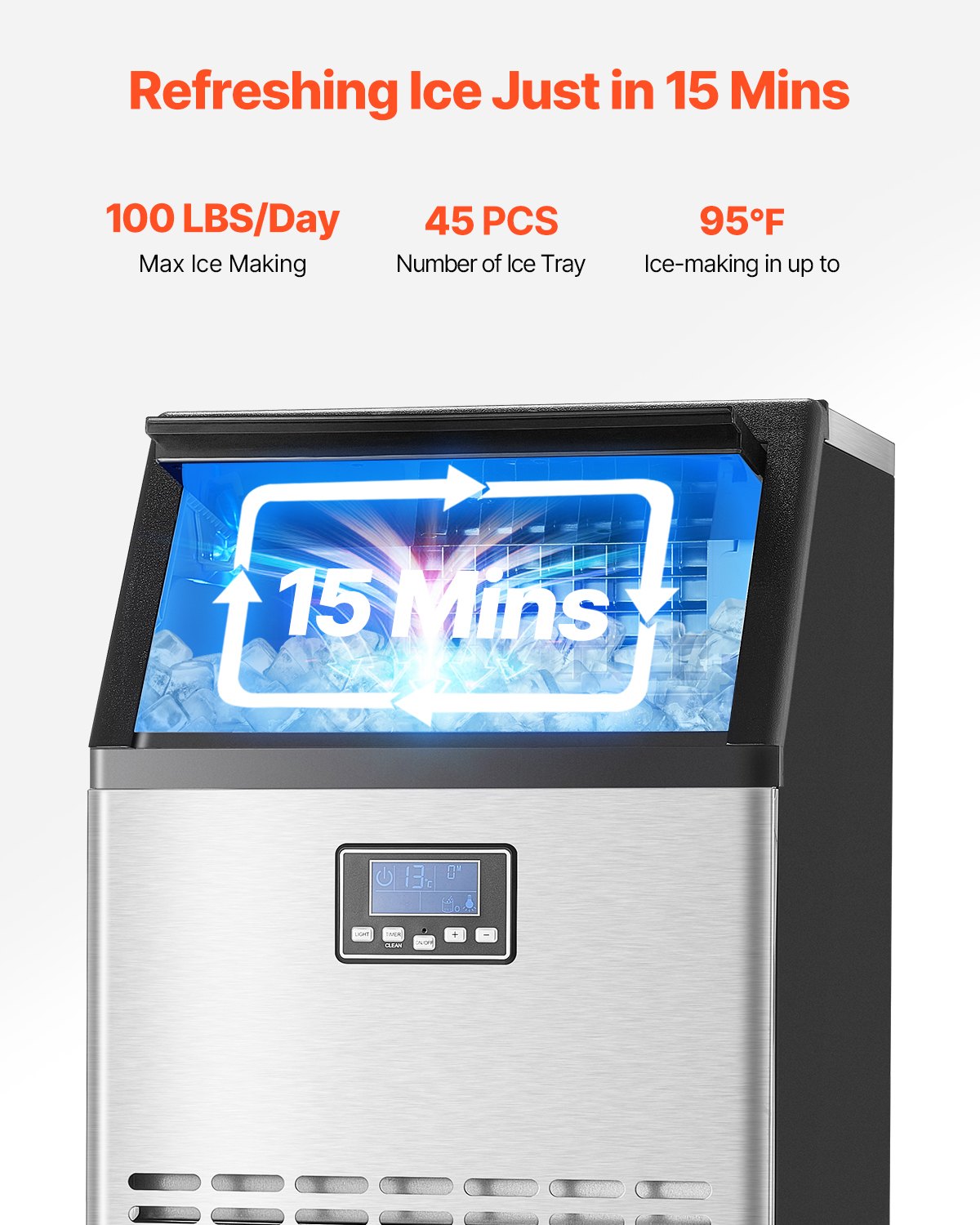 Commercial Ice Maker – 45 Cubes per Cycle