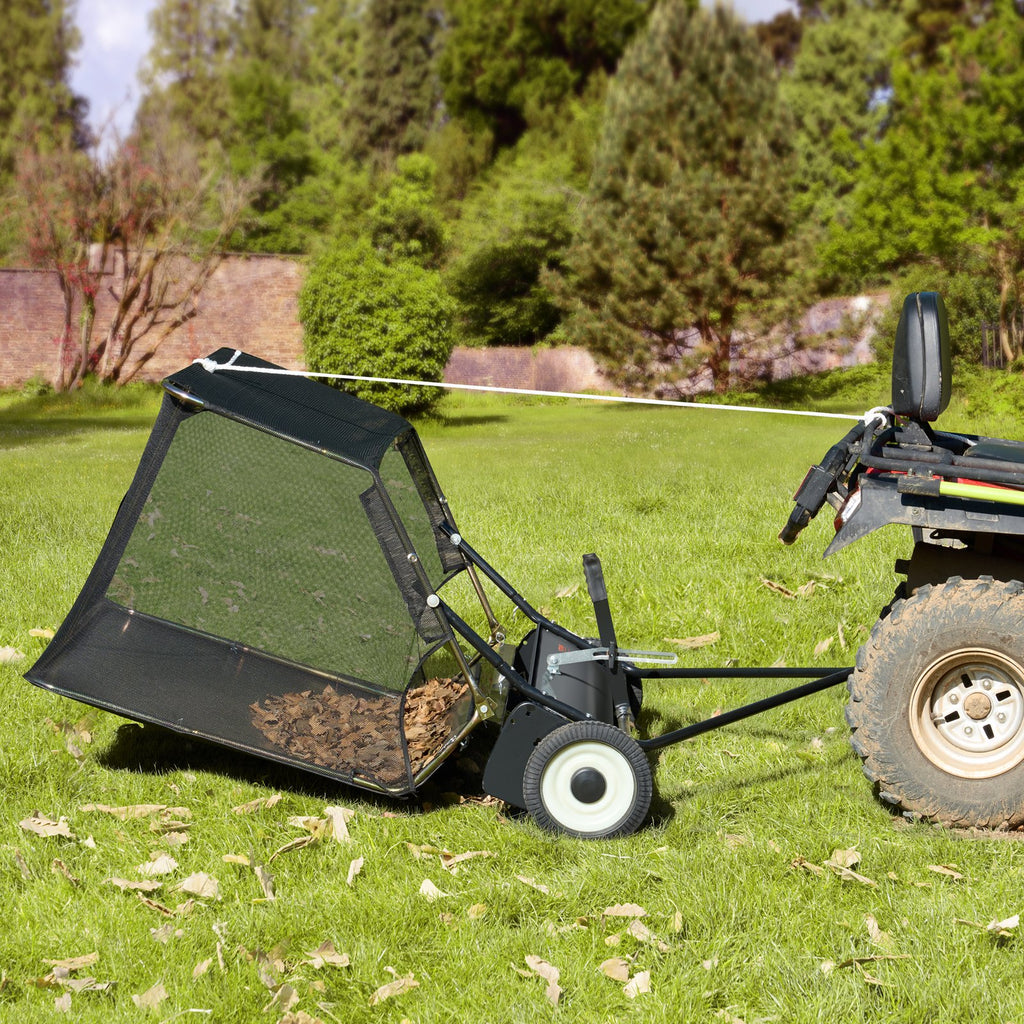 Tow-Behind Lawn Sweeper 132cm Leaf Yard Collector 26 cu.ft. Adjustable
