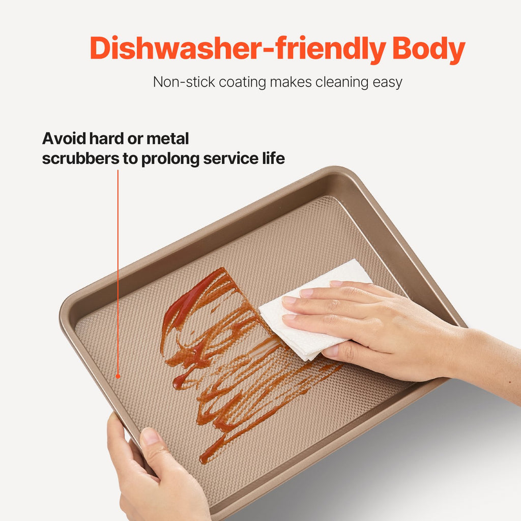 Baking Pan Set 3-Piece Nonstick Carbon Steel Set with Silicone Handles