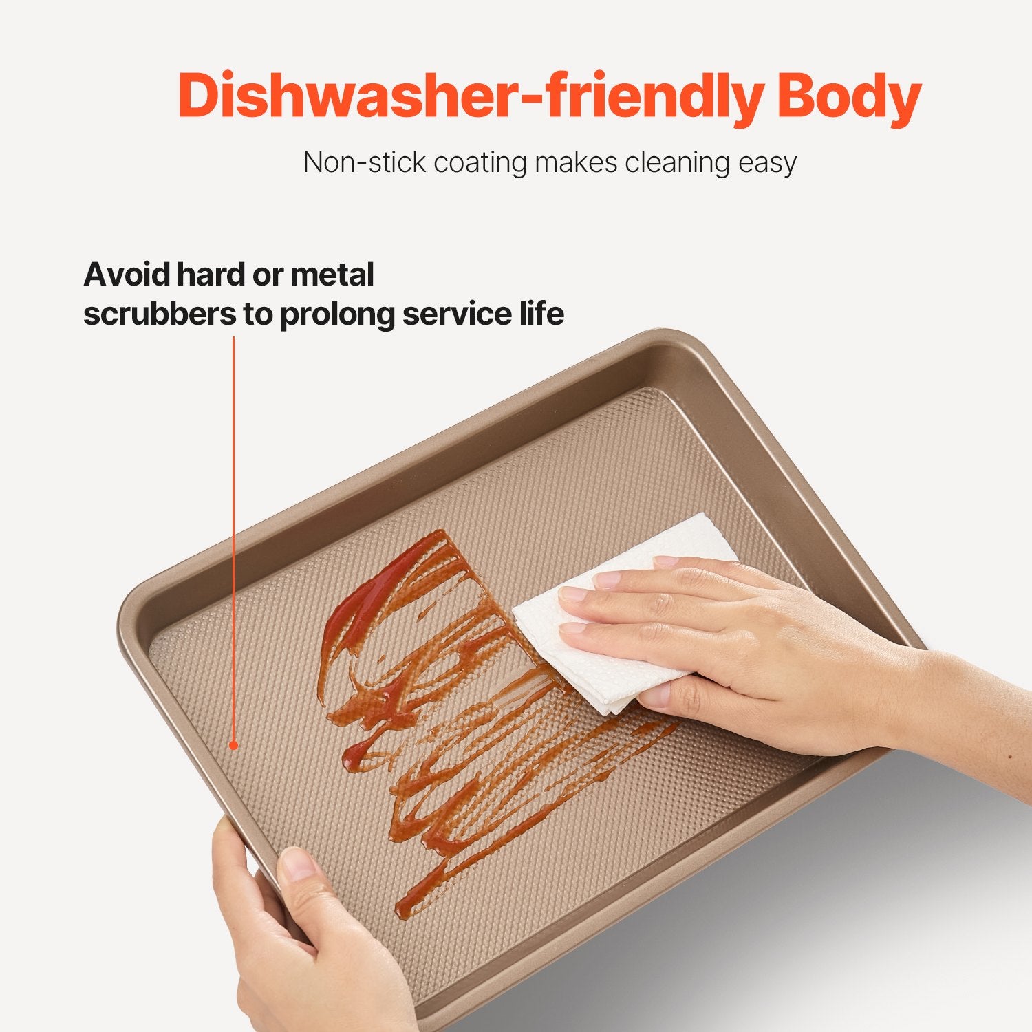 Baking Pan Set 3-Piece Nonstick Carbon Steel Set with Silicone Handles