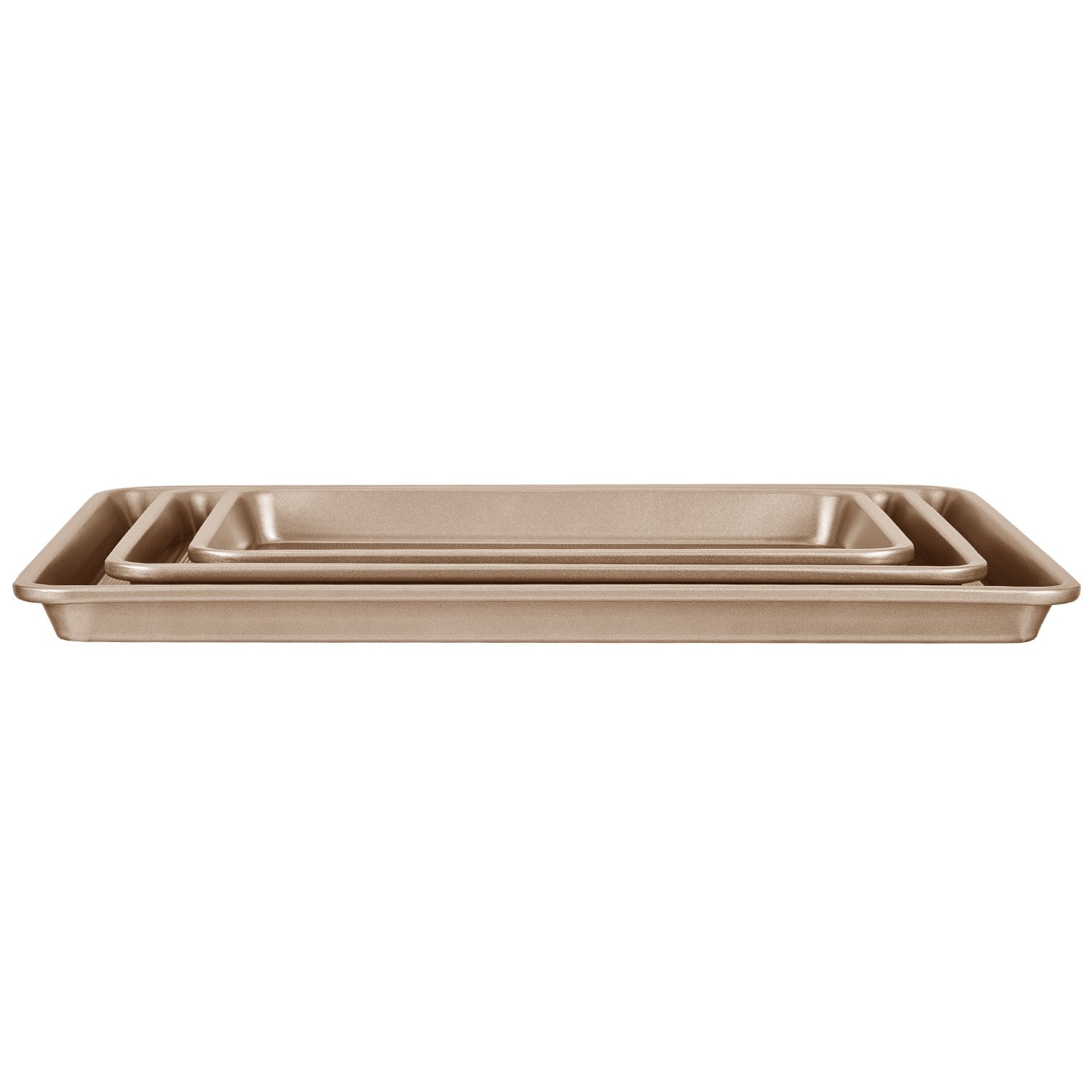 Baking Pan Set 3-Piece Nonstick Carbon Steel Set with Silicone Handles