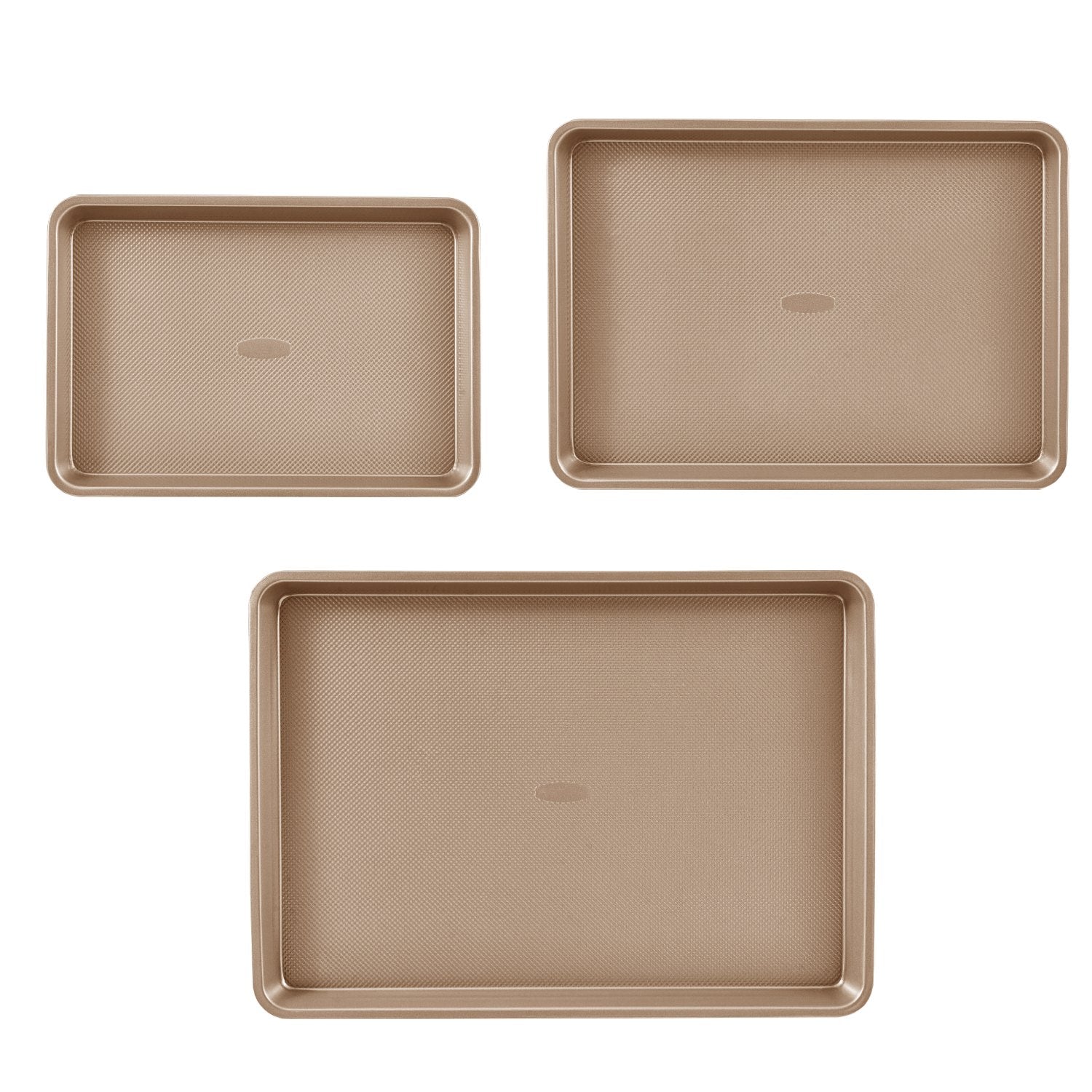 Baking Pan Set 3-Piece Nonstick Carbon Steel Set with Silicone Handles