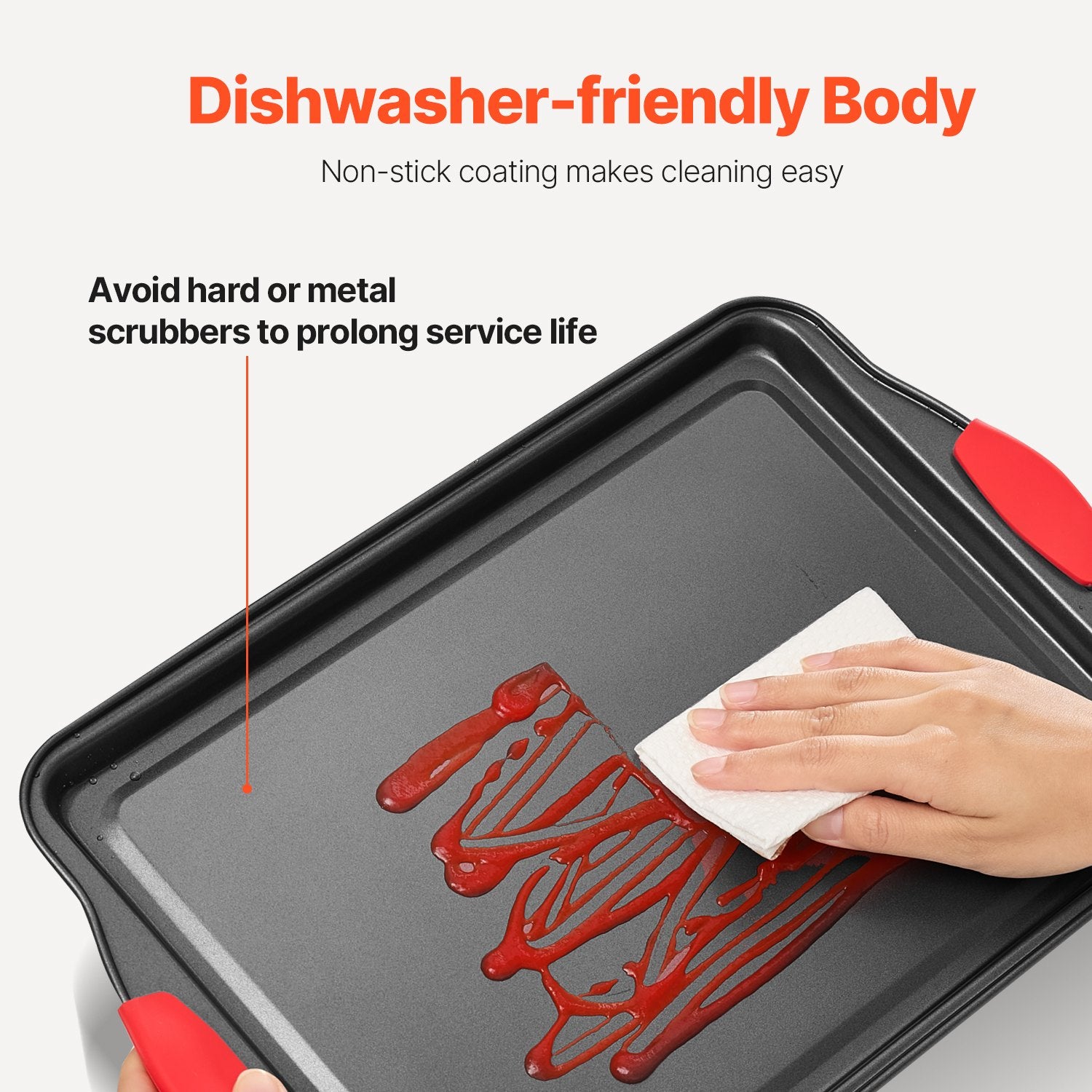 Baking Pan Set 6-Piece Nonstick Carbon Steel Set with Silicone Handles