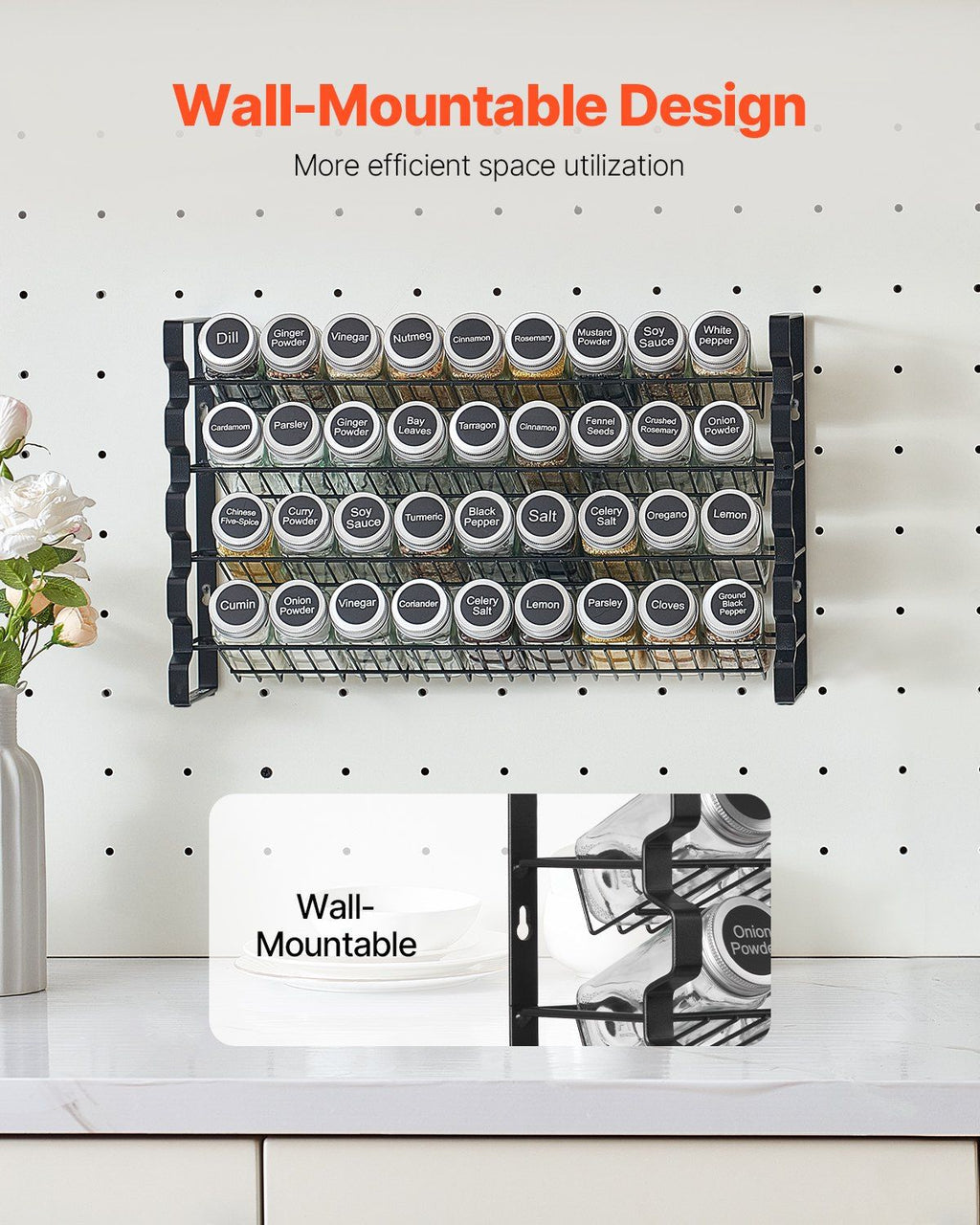 36-Jar Spice Rack Organiser Set