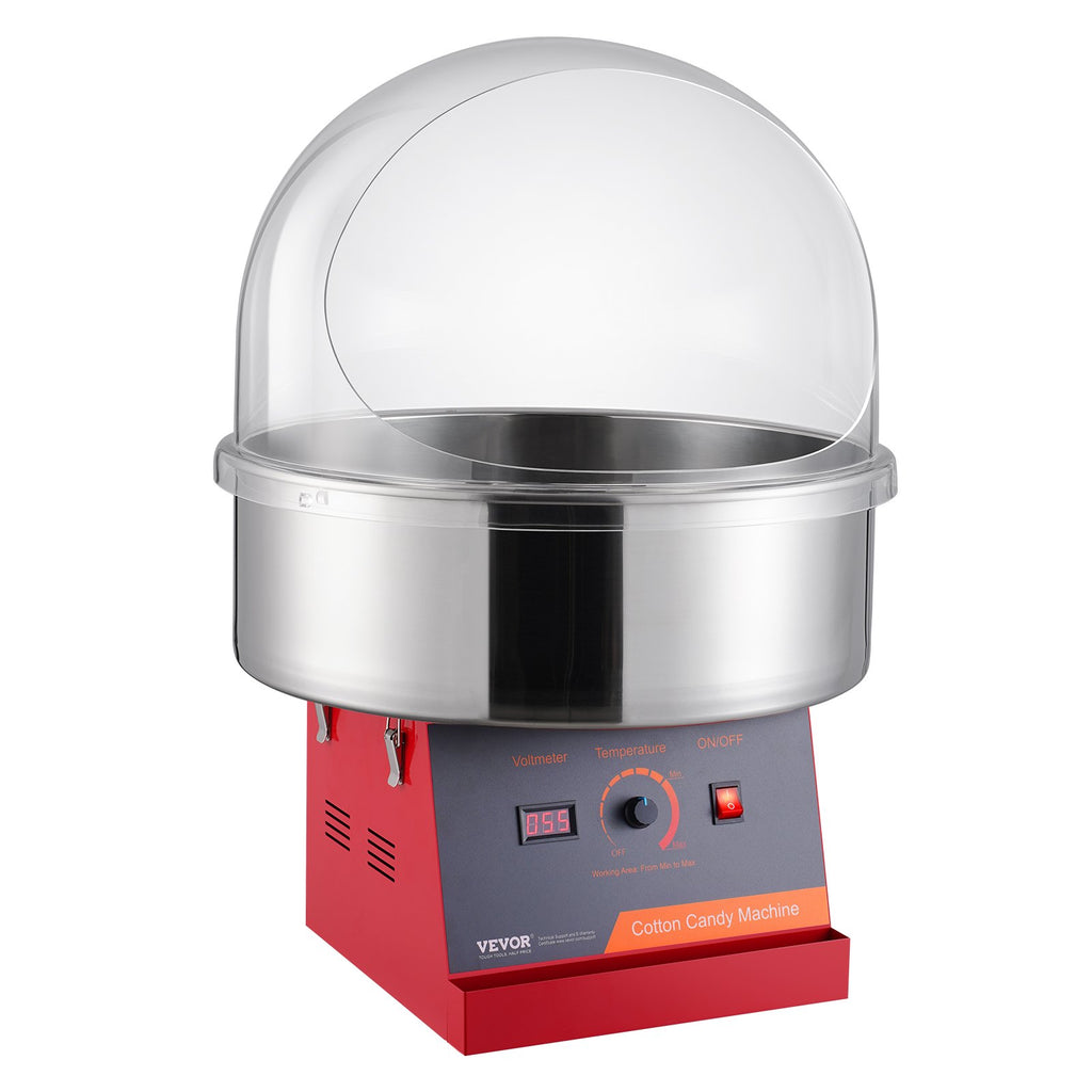 1000W Cotton Candy Machine with Cover – Red