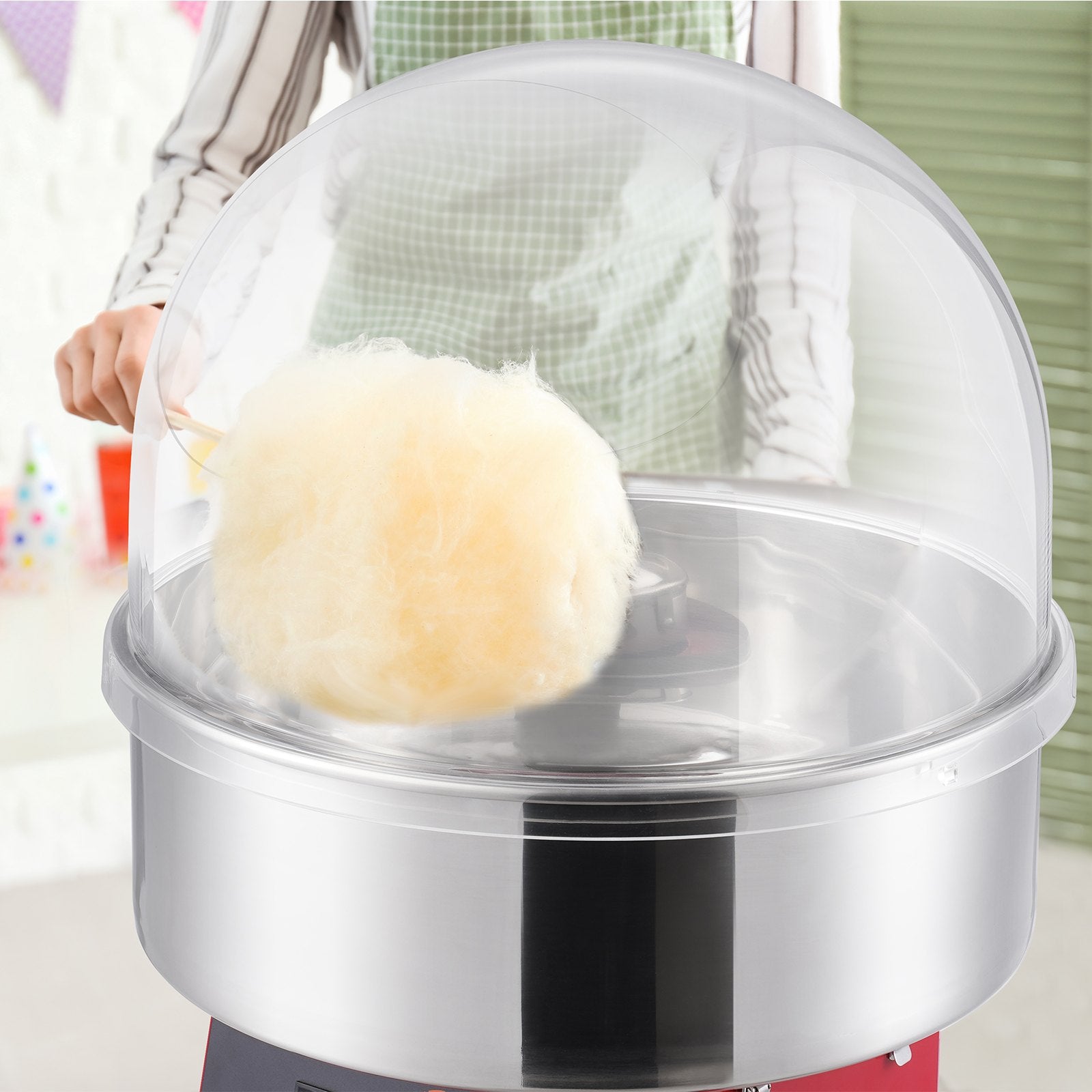 1000W Cotton Candy Machine with Cover – Red