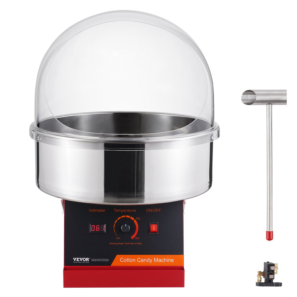 1000W Cotton Candy Machine with Cover – Red