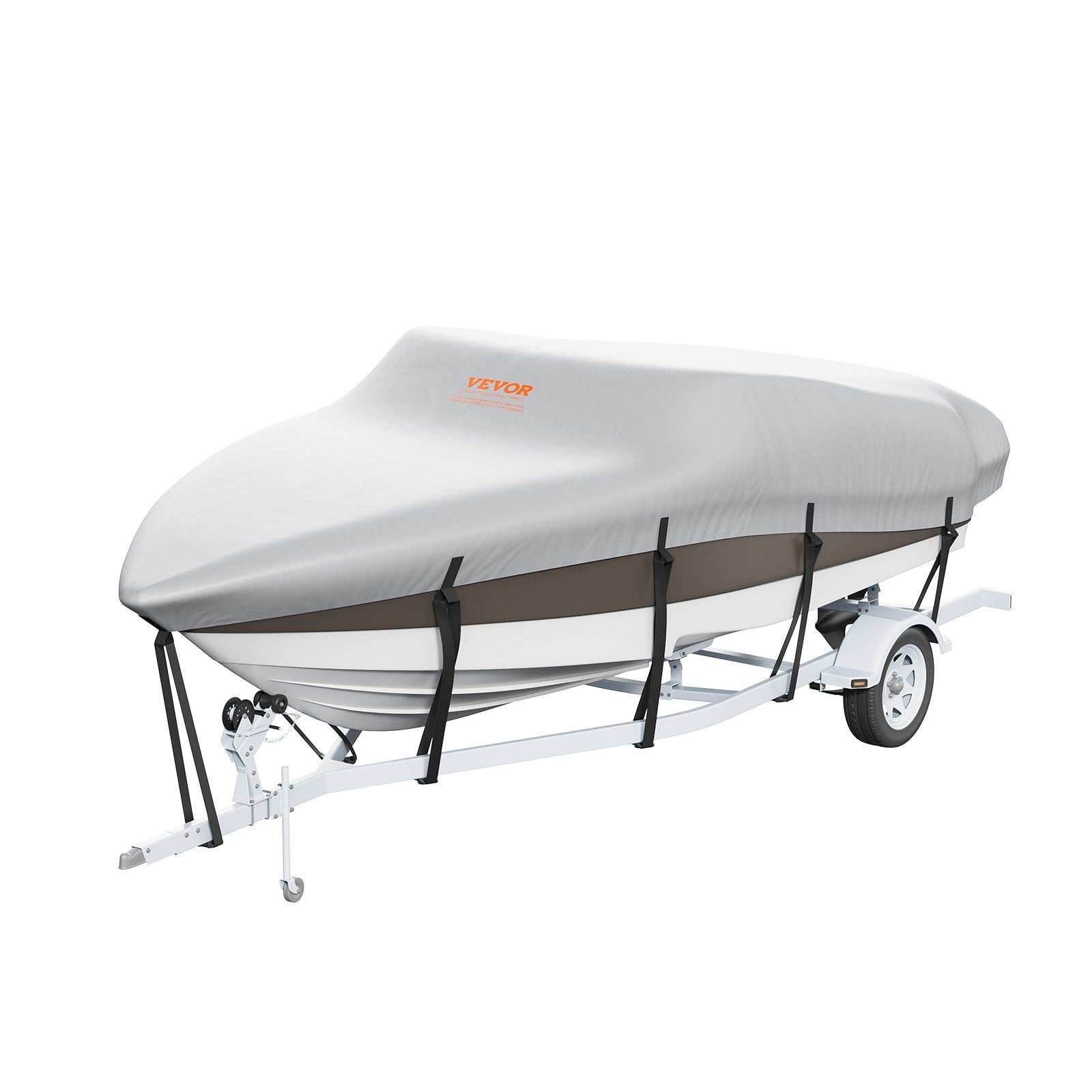 Boat Cover 600D Waterproof 16-18.5 ft Boat Cover V-Hull Tri-Hull Runabout