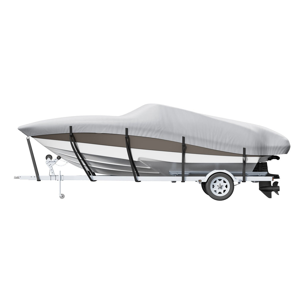 Boat Cover 600D Waterproof 16-18.5 ft Boat Cover V-Hull Tri-Hull Runabout