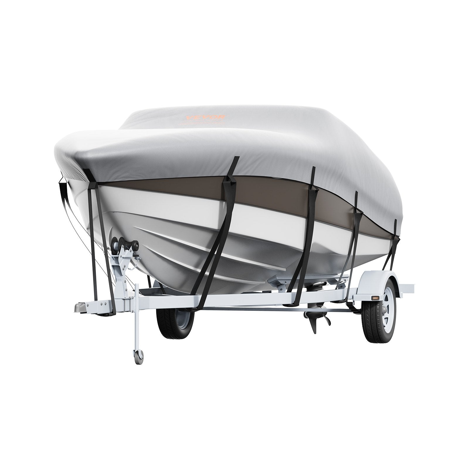 Boat Cover 600D Waterproof 16-18.5 ft Boat Cover V-Hull Tri-Hull Runabout
