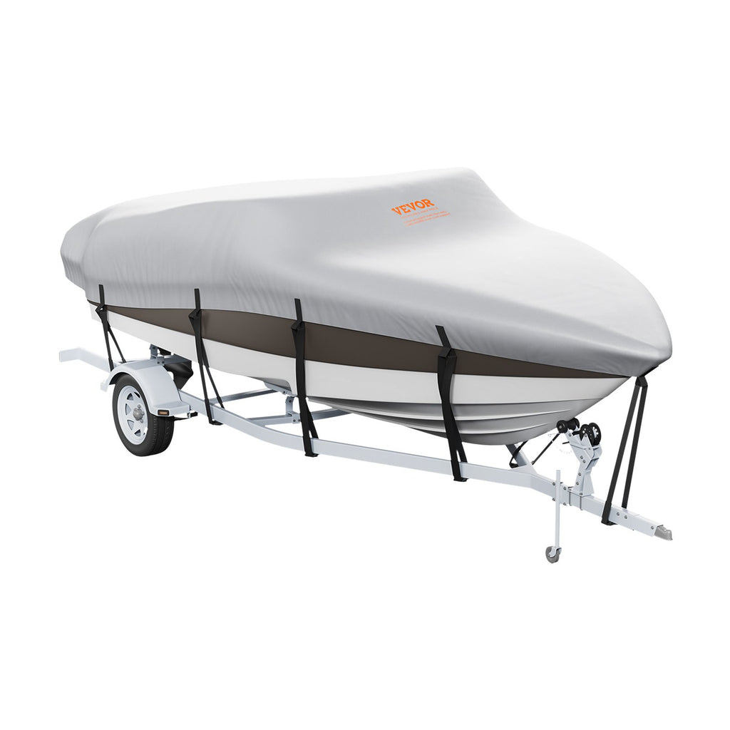 Boat Cover 600D Waterproof 17-19 ft Boat Cover V-Hull Tri-Hull Runabout