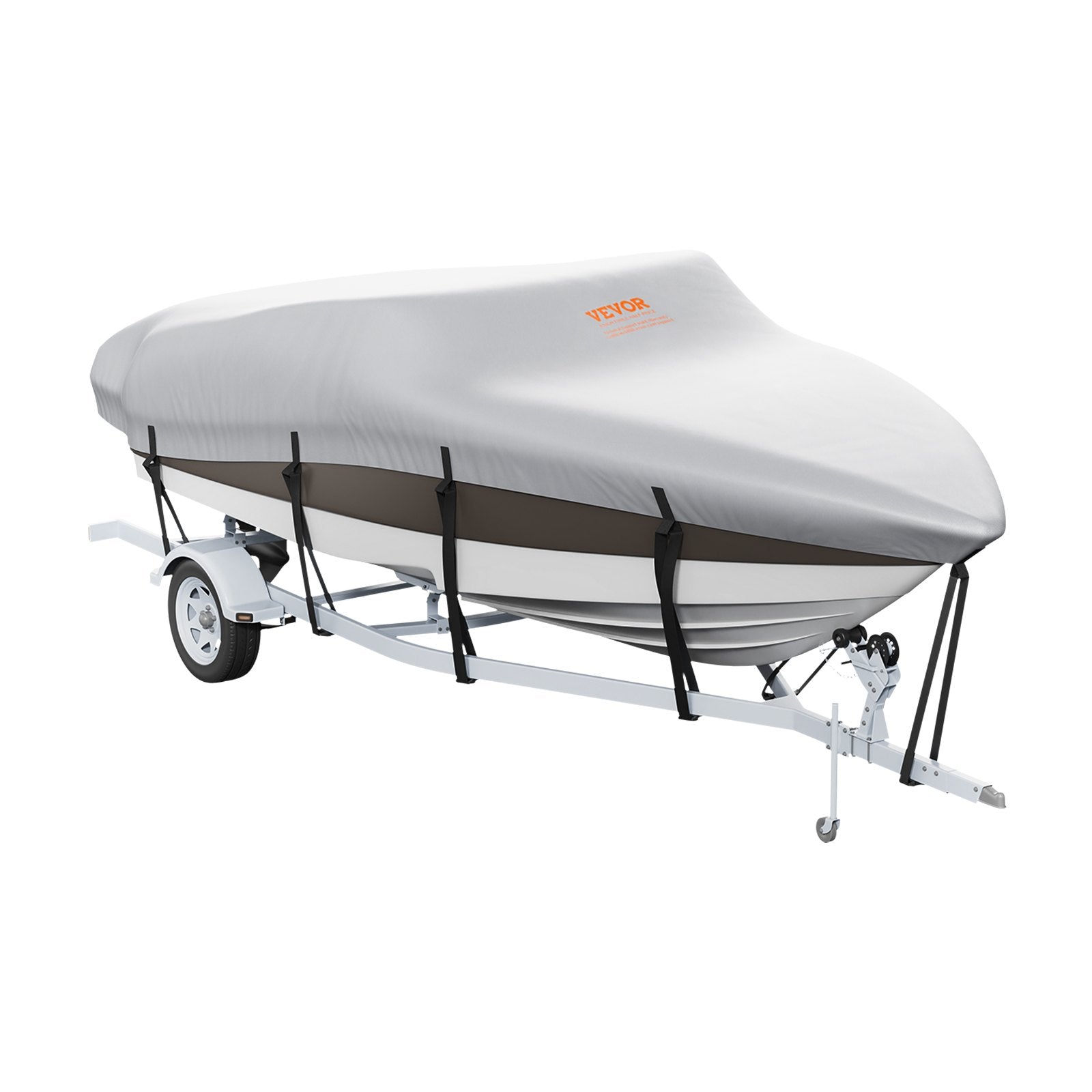 Boat Cover 600D Waterproof 17-19 ft Boat Cover V-Hull Tri-Hull Runabout