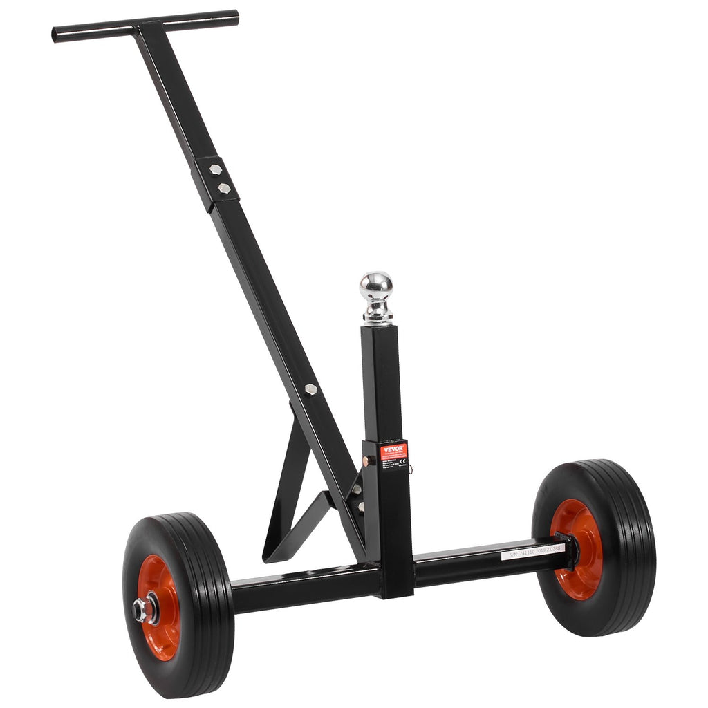 Trailer Dolly, 600lbs Tongue Weight Capacity, Carbon Steel Trailer Mover with 1-7/8 in Hitch Ball and 10 in Solid Tires, Portable Tow Dolly for Moving Car RV Boat Trailer