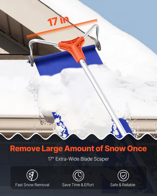 Adjustable Snow Roof Rake – 27cm Aluminium Blade, 1.25–5.24m
