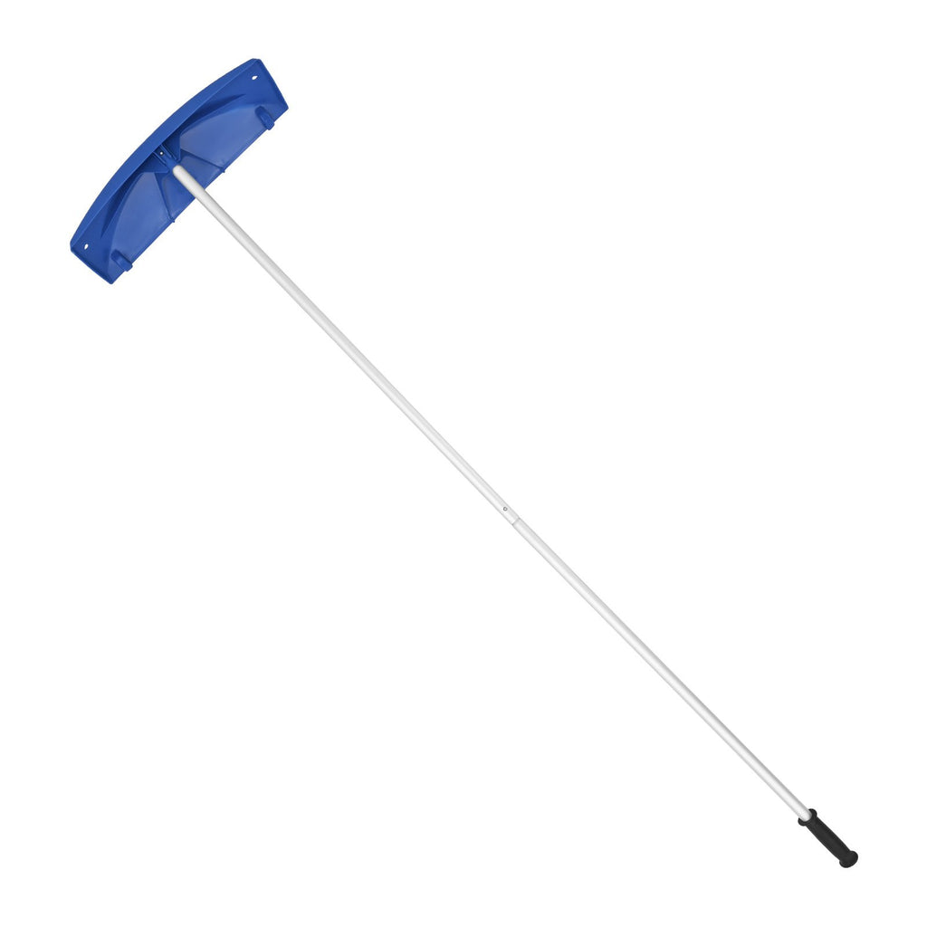 Snow Roof Rake, 60cm PP Plastic Blade, 1.18-5.55 m Adjustable Roof Snow Scraper with Wheels, Anti-Slip Handle Snows Removal Tool, Lightweight House Rooftop Rake for Leaves Debris Removal