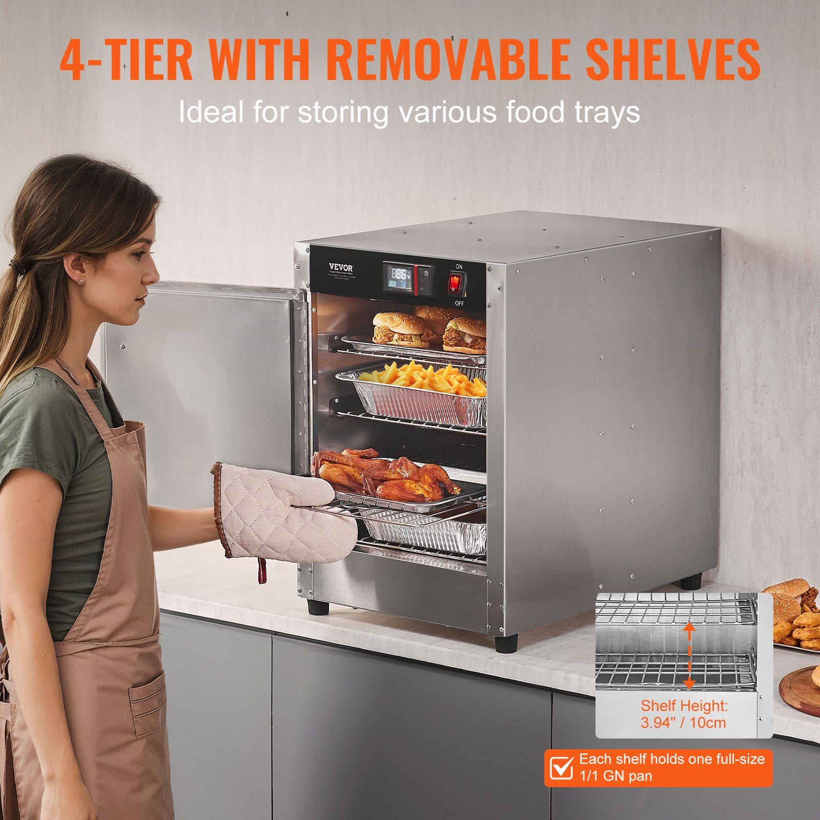 4-Tier Single-Door Food Warmer